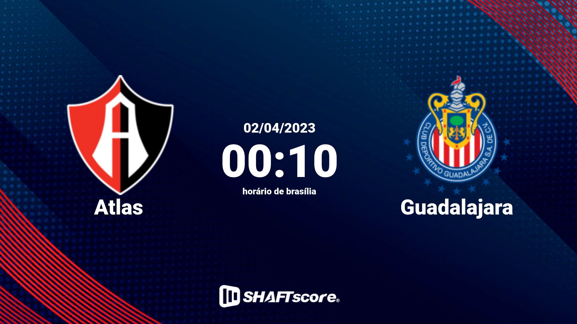 Estatísticas do jogo Atlas vs Guadalajara 02.04 00:10