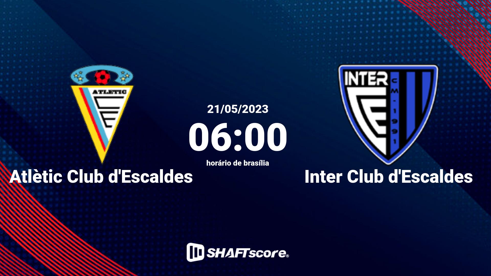 Estatísticas do jogo Atlètic Club d'Escaldes vs Inter Club d'Escaldes 21.05 06:00