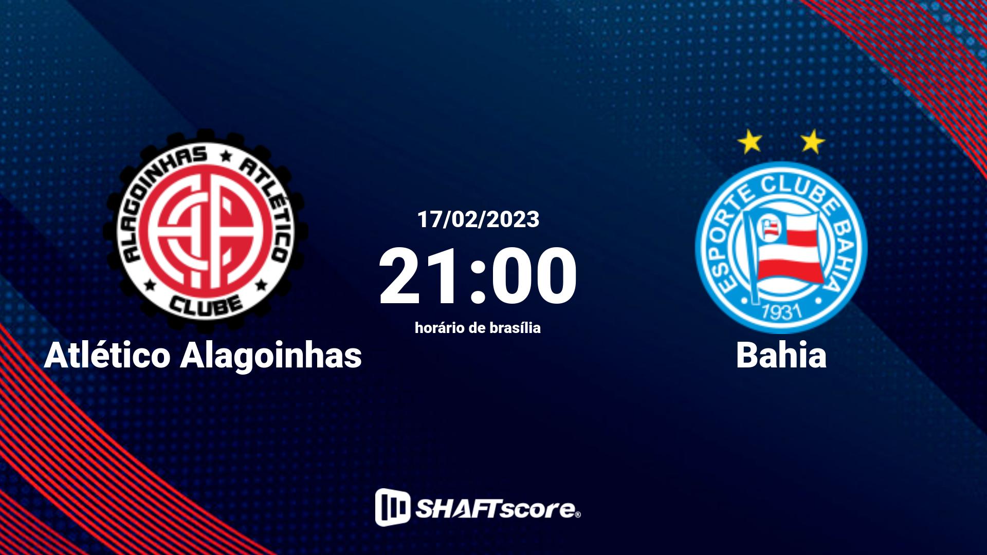 Estatísticas do jogo Atlético Alagoinhas vs Bahia 17.02 21:00