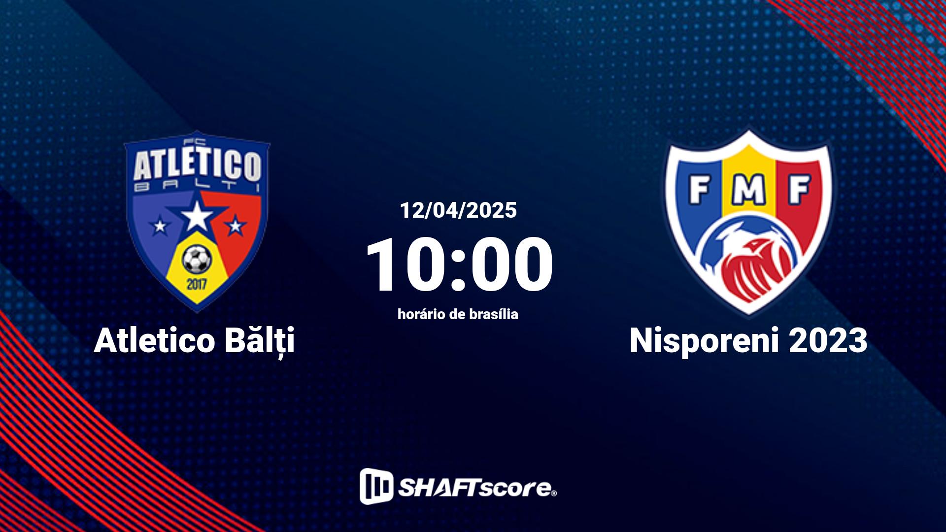 Estatísticas do jogo Atletico Bălți vs Nisporeni 2023 12.04 10:00