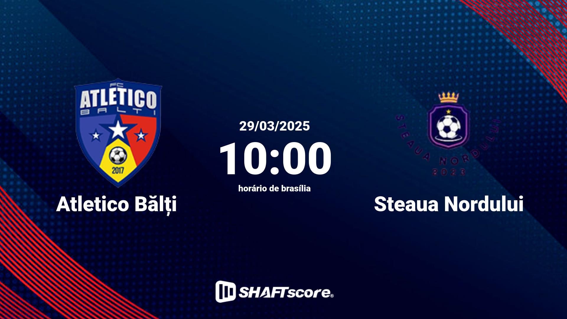 Estatísticas do jogo Atletico Bălți vs Steaua Nordului 29.03 10:00