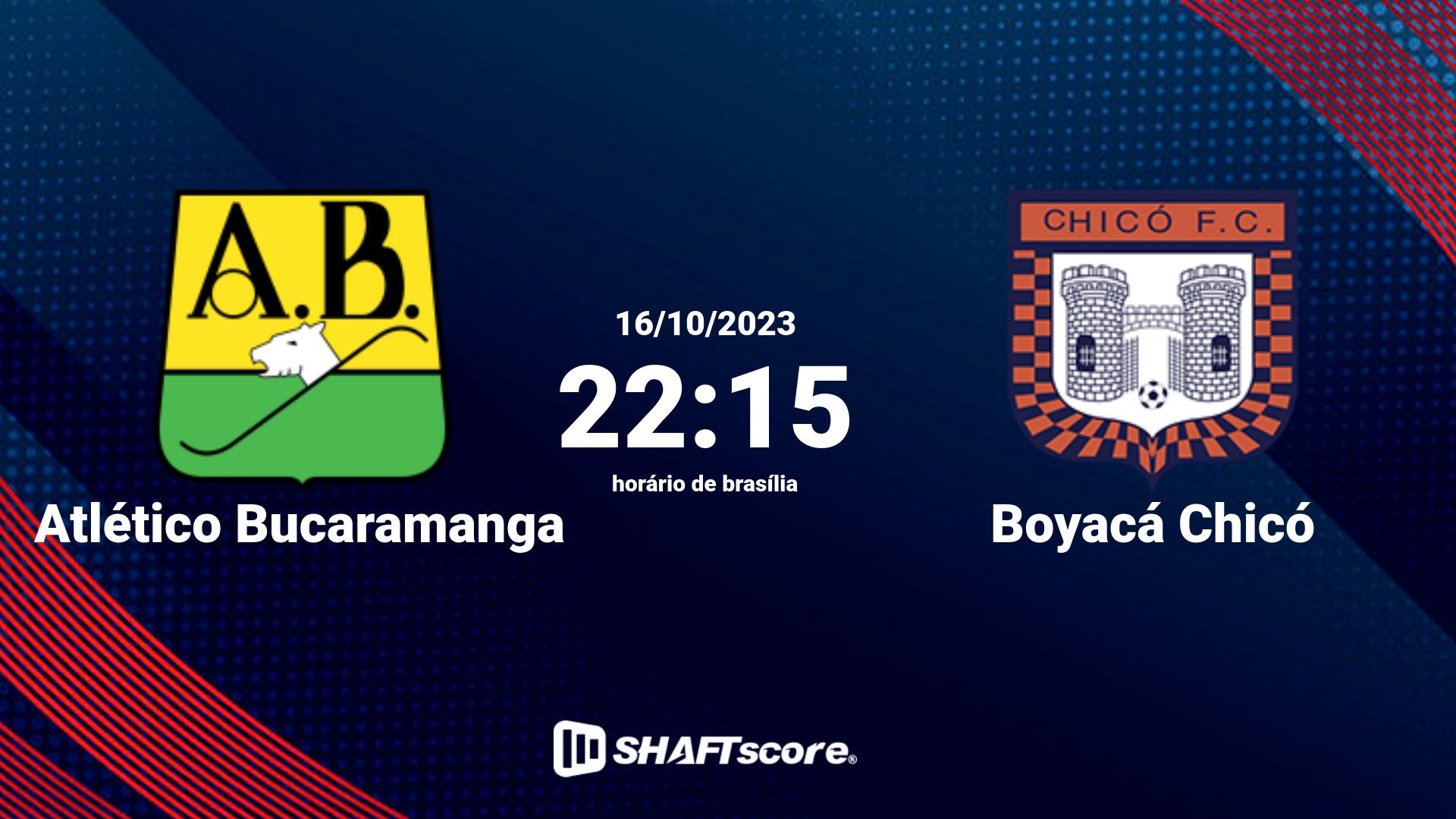 Estatísticas do jogo Atlético Bucaramanga vs Boyacá Chicó 16.10 22:15