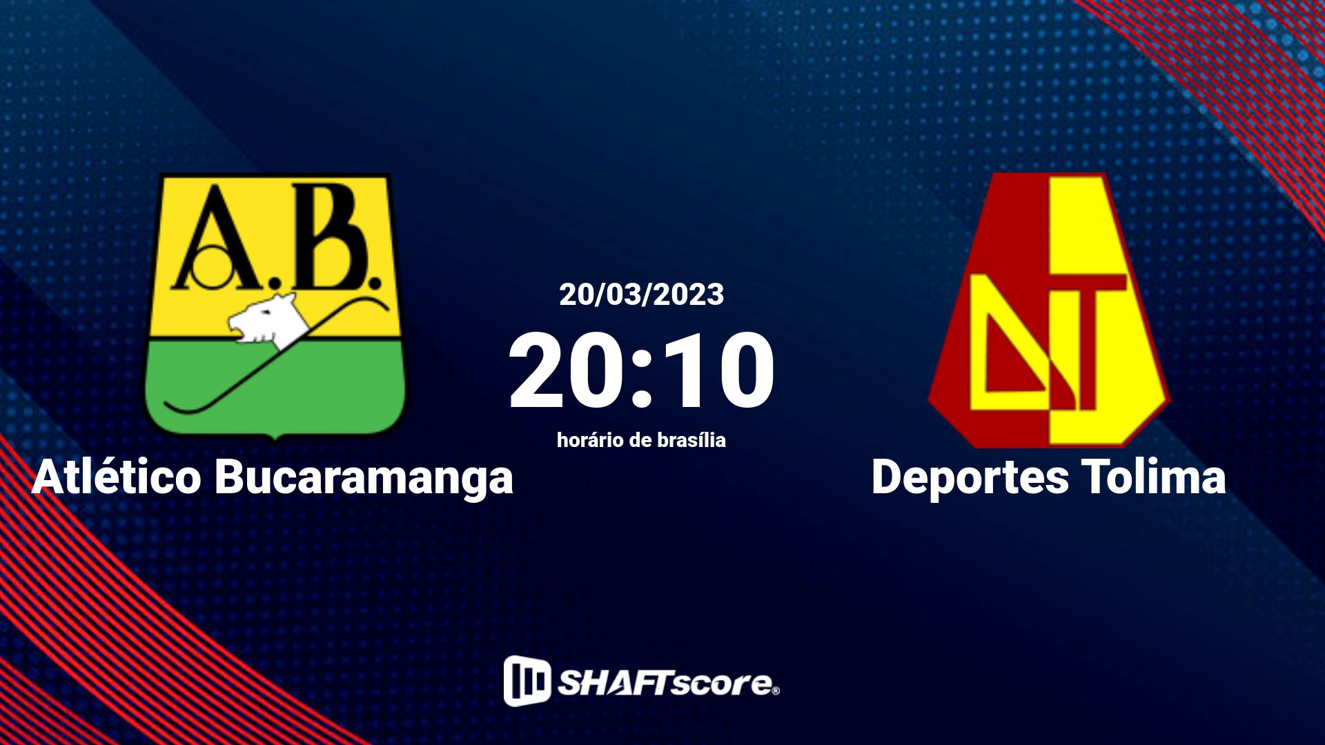 Estatísticas do jogo Atlético Bucaramanga vs Deportes Tolima 20.03 20:10