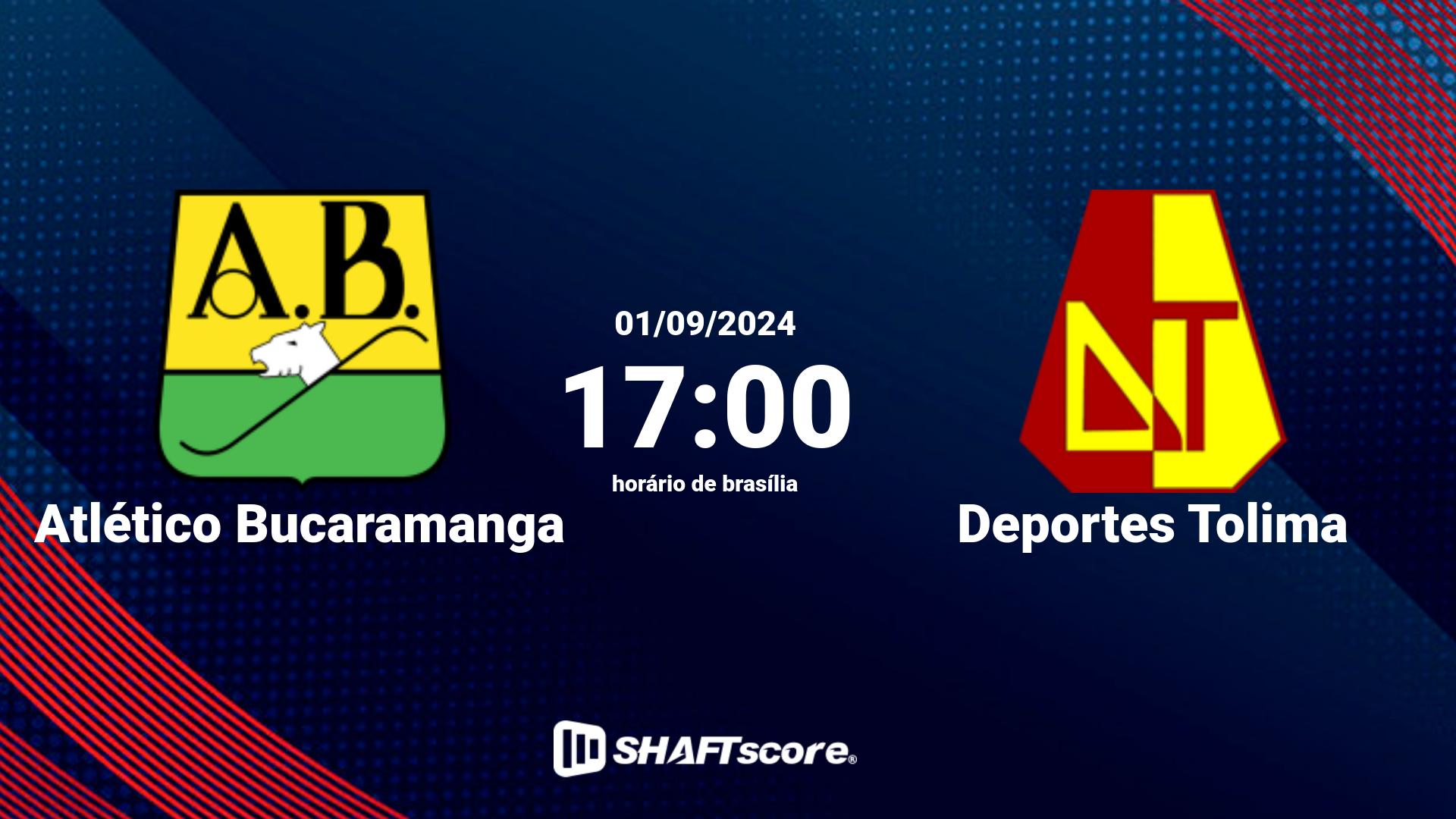 Estatísticas do jogo Atlético Bucaramanga vs Deportes Tolima 01.09 17:00