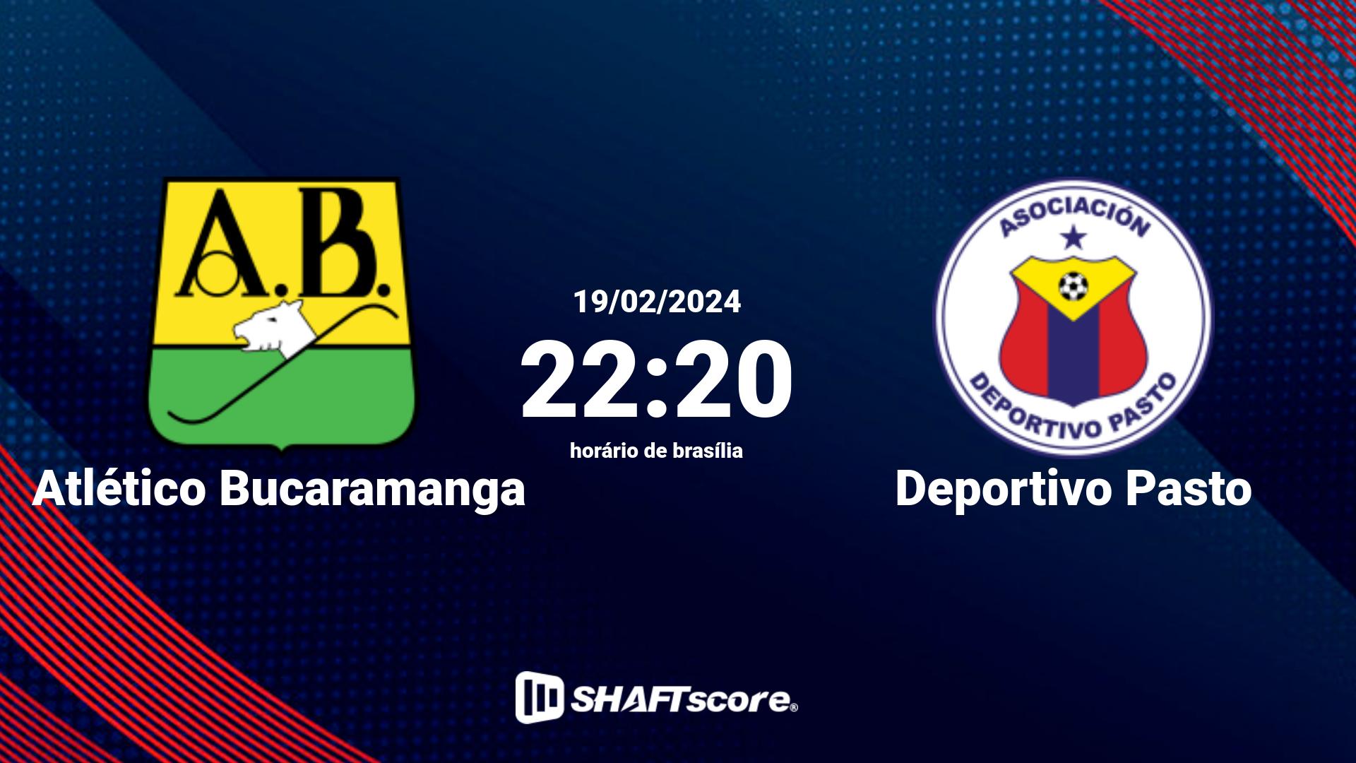 Estatísticas do jogo Atlético Bucaramanga vs Deportivo Pasto 19.02 22:20