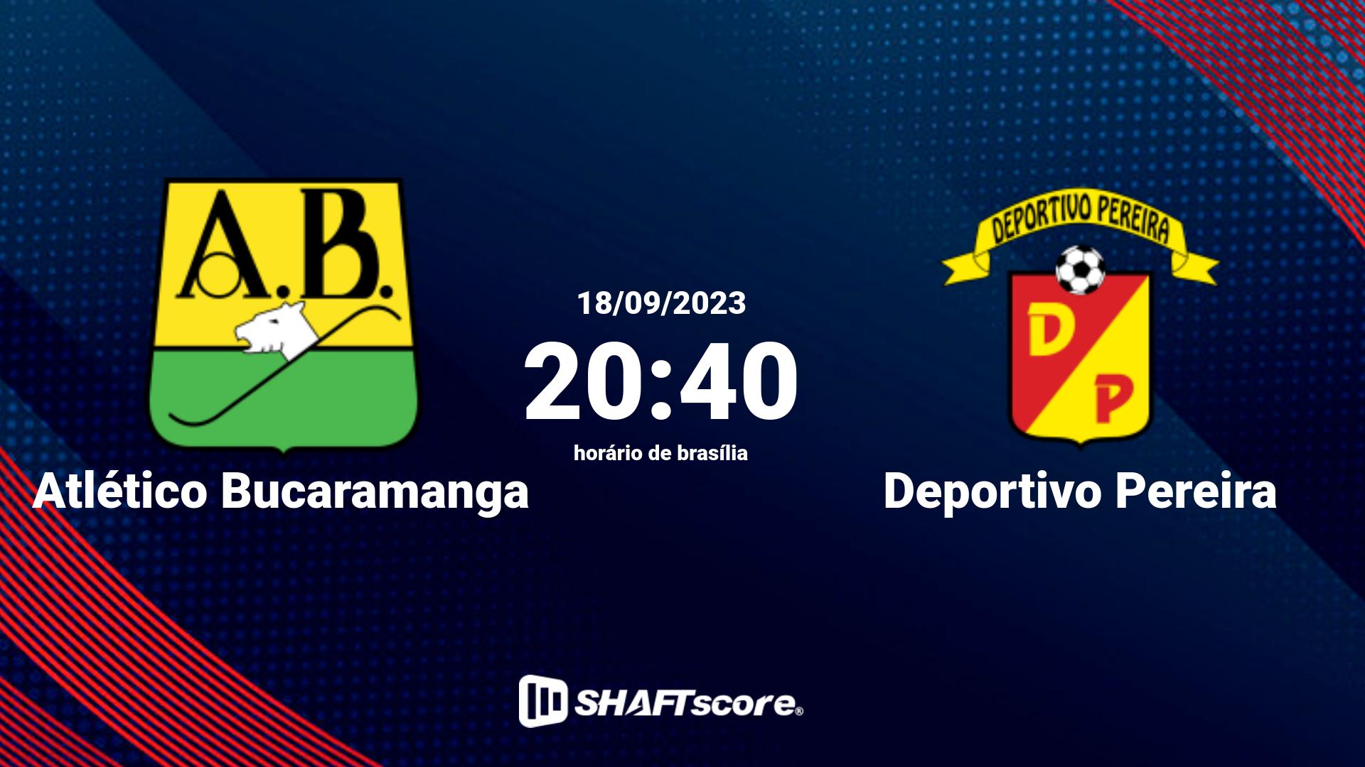 Estatísticas do jogo Atlético Bucaramanga vs Deportivo Pereira 18.09 20:40