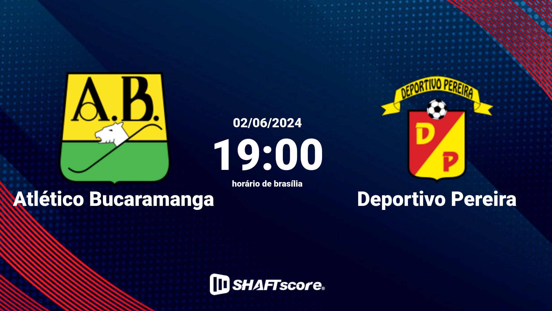 Estatísticas do jogo Atlético Bucaramanga vs Deportivo Pereira 02.06 19:00