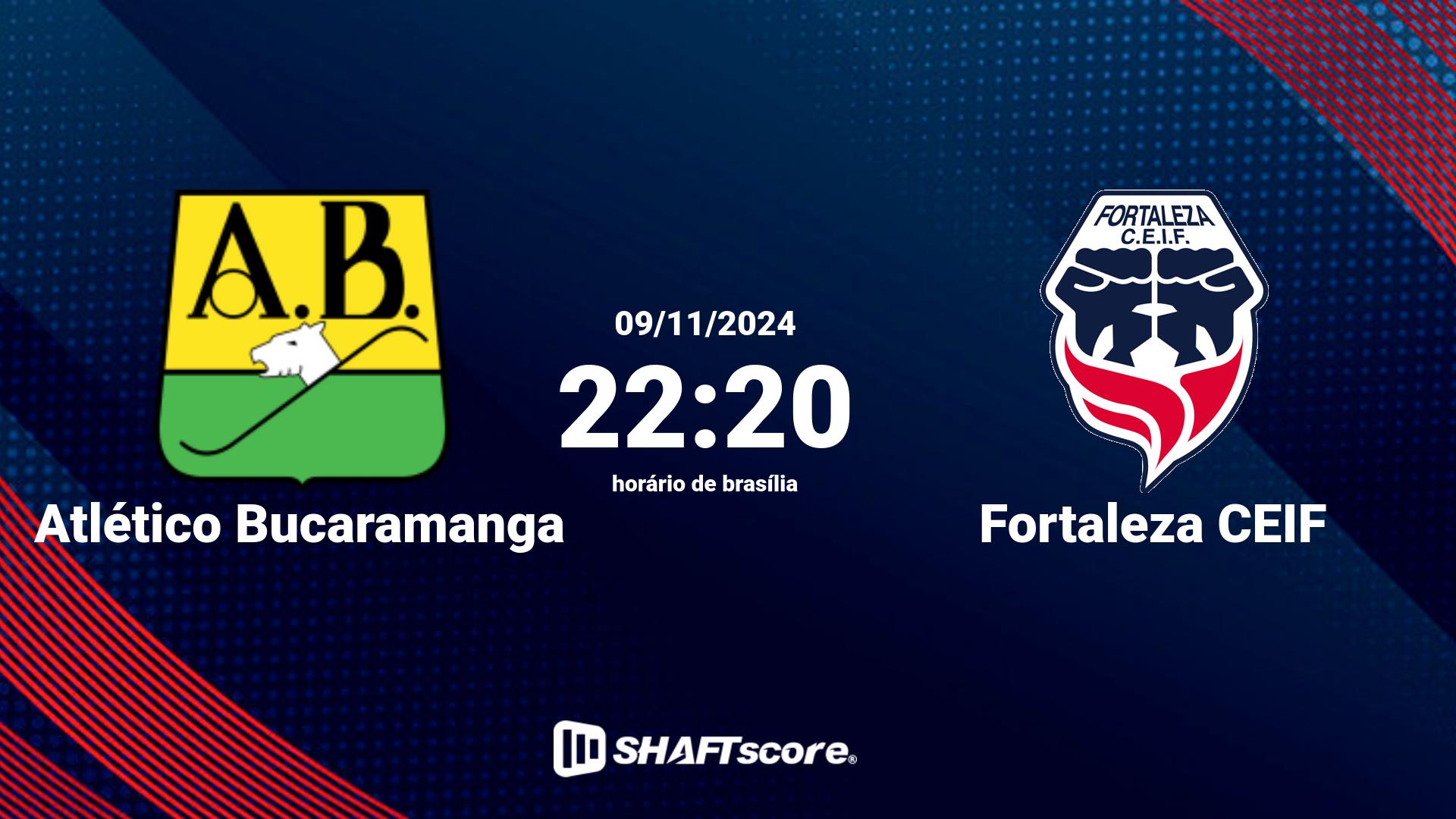 Estatísticas do jogo Atlético Bucaramanga vs Fortaleza CEIF 09.11 22:20