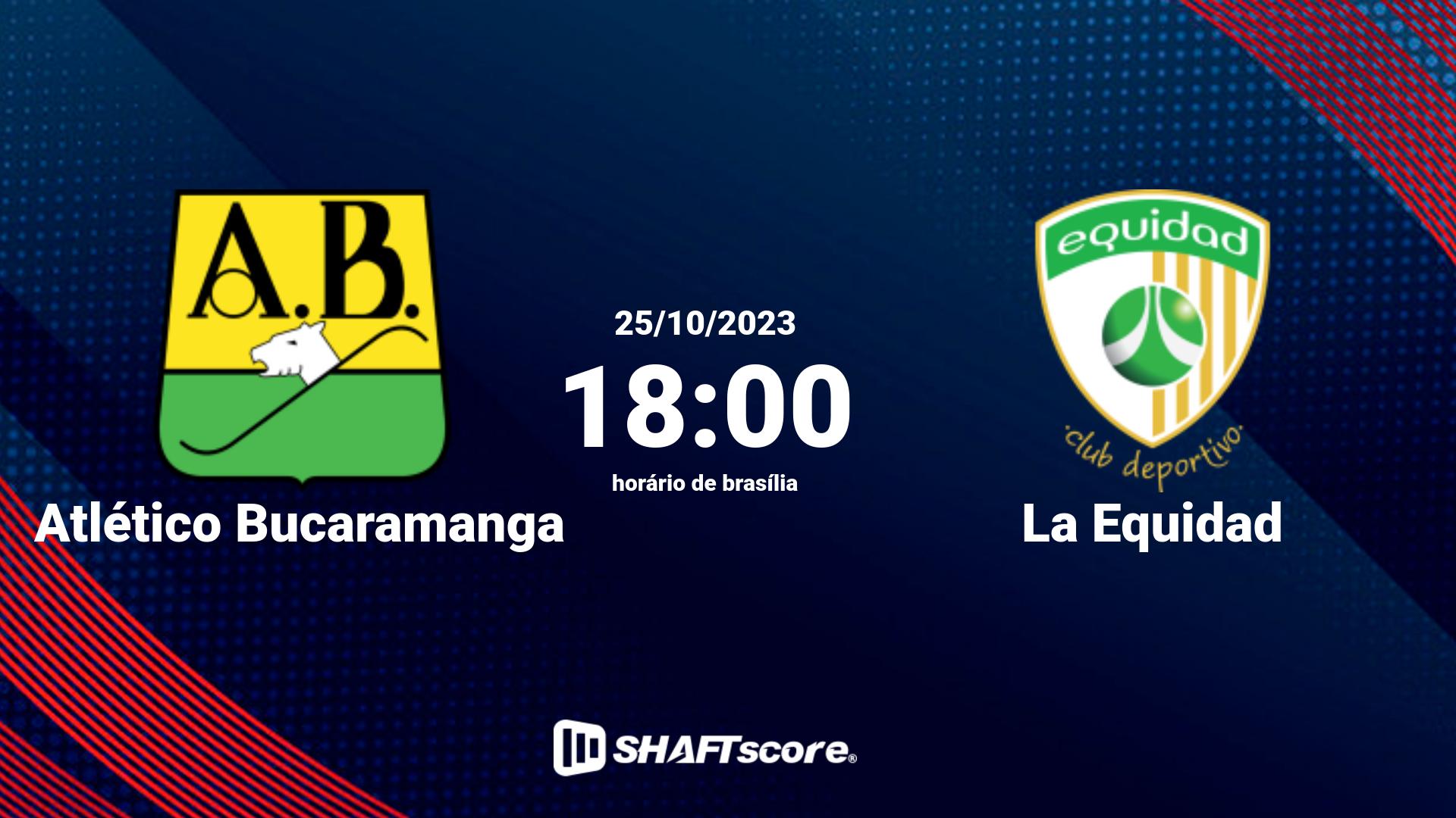 Estatísticas do jogo Atlético Bucaramanga vs La Equidad 25.10 18:00