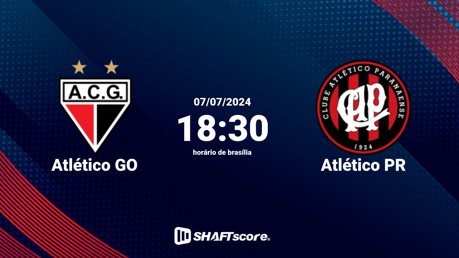 Estatísticas do jogo Atlético GO vs Atlético PR 07.07 18:30