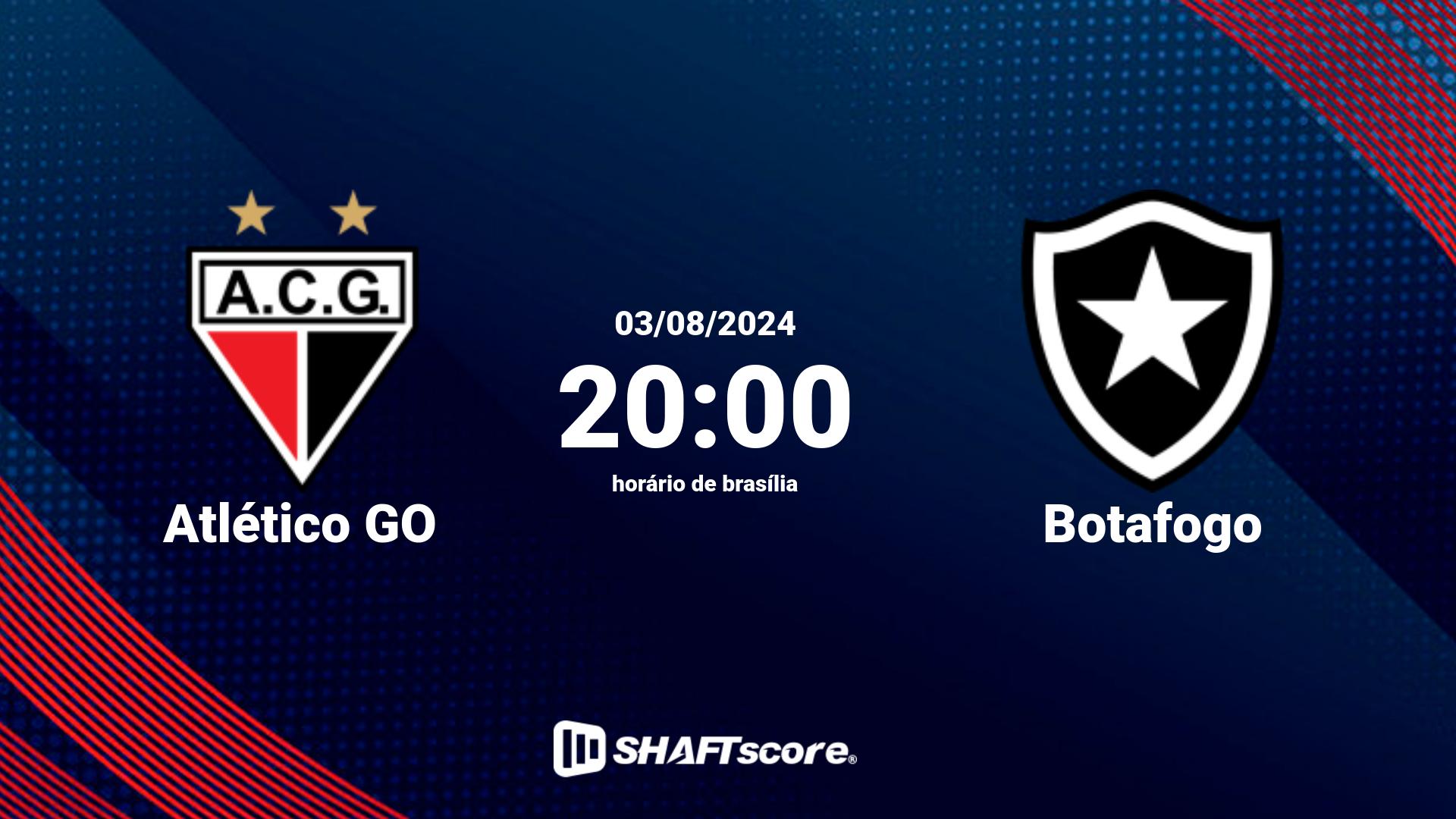 Estatísticas do jogo Atlético GO vs Botafogo 03.08 20:00