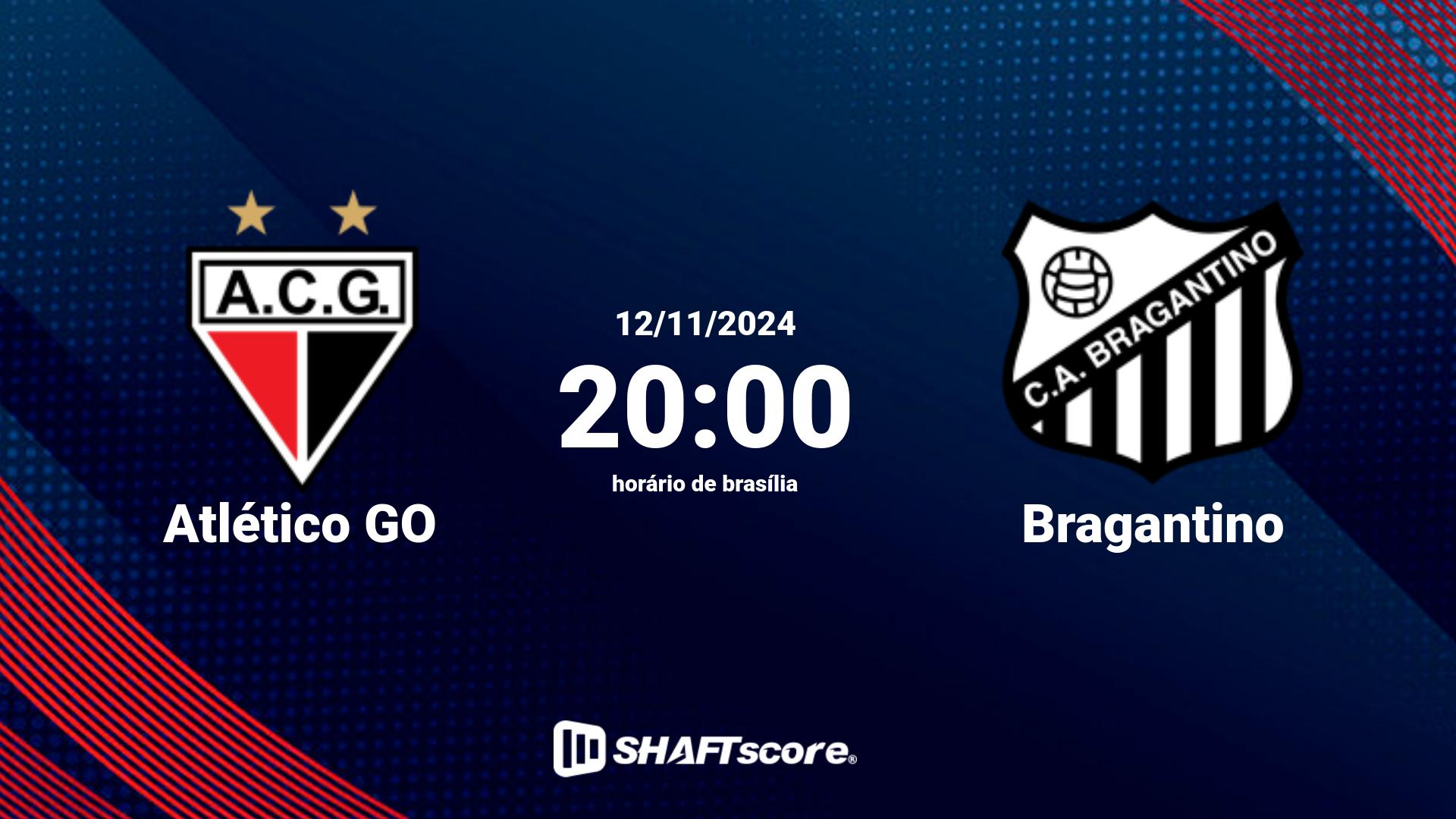 Estatísticas do jogo Atlético GO vs Bragantino 12.11 20:00