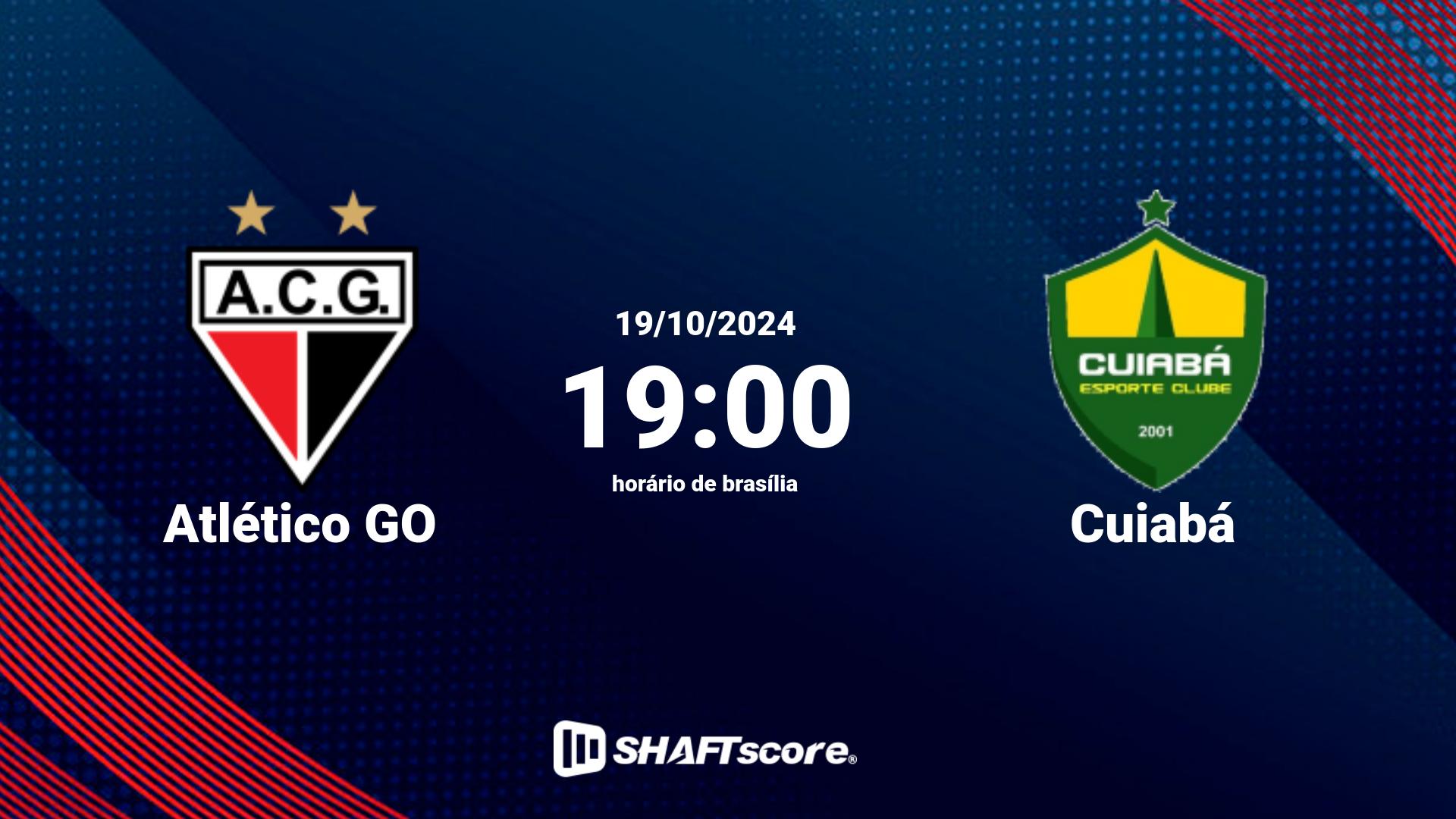 Estatísticas do jogo Atlético GO vs Cuiabá 19.10 19:00