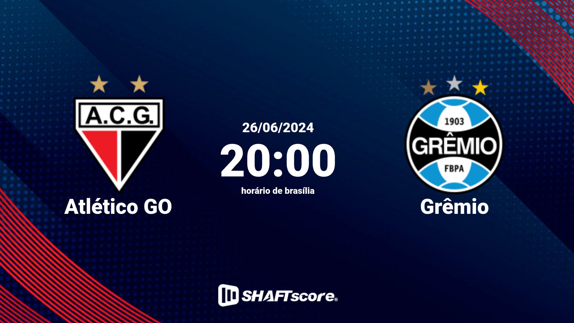 Estatísticas do jogo Atlético GO vs Grêmio 26.06 20:00