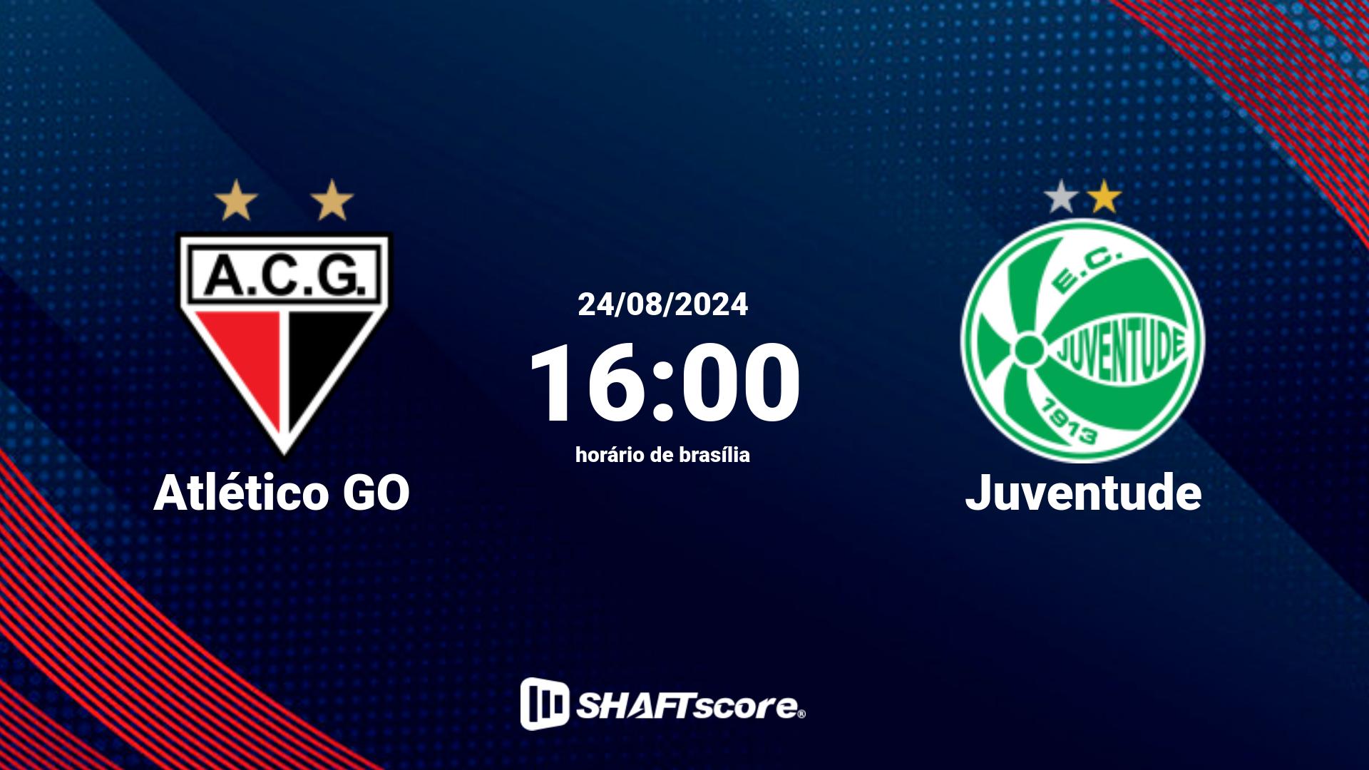 Estatísticas do jogo Atlético GO vs Juventude 24.08 16:00