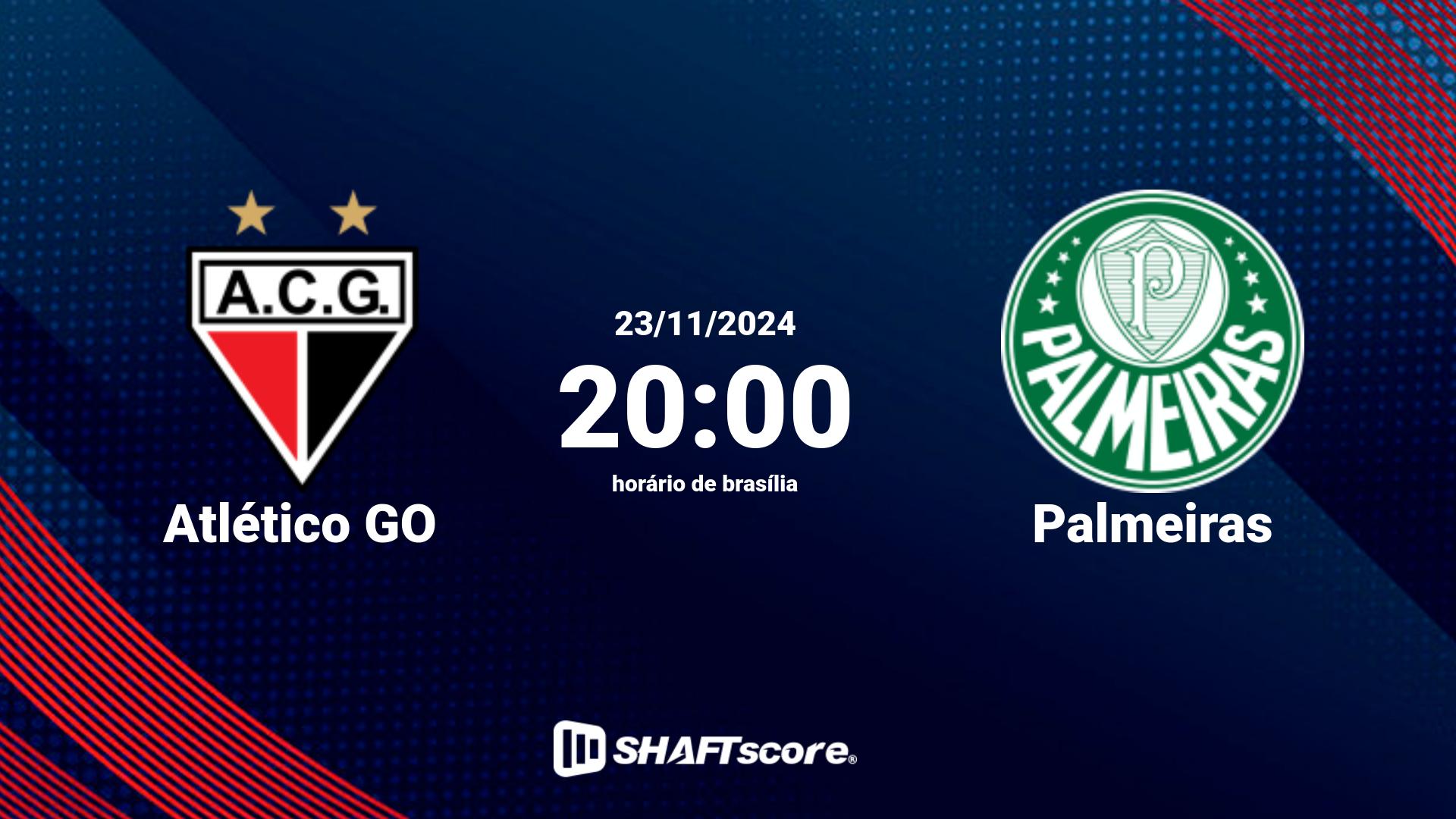 Estatísticas do jogo Atlético GO vs Palmeiras 23.11 20:00