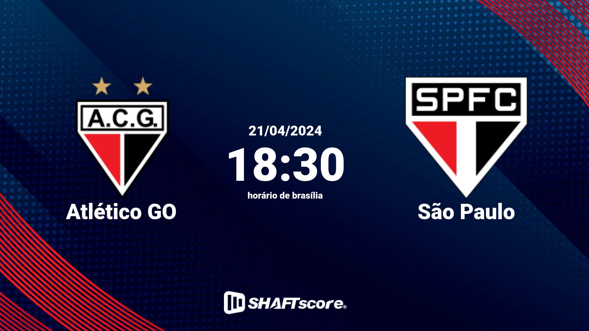 Estatísticas do jogo Atlético GO vs São Paulo 21.04 18:30