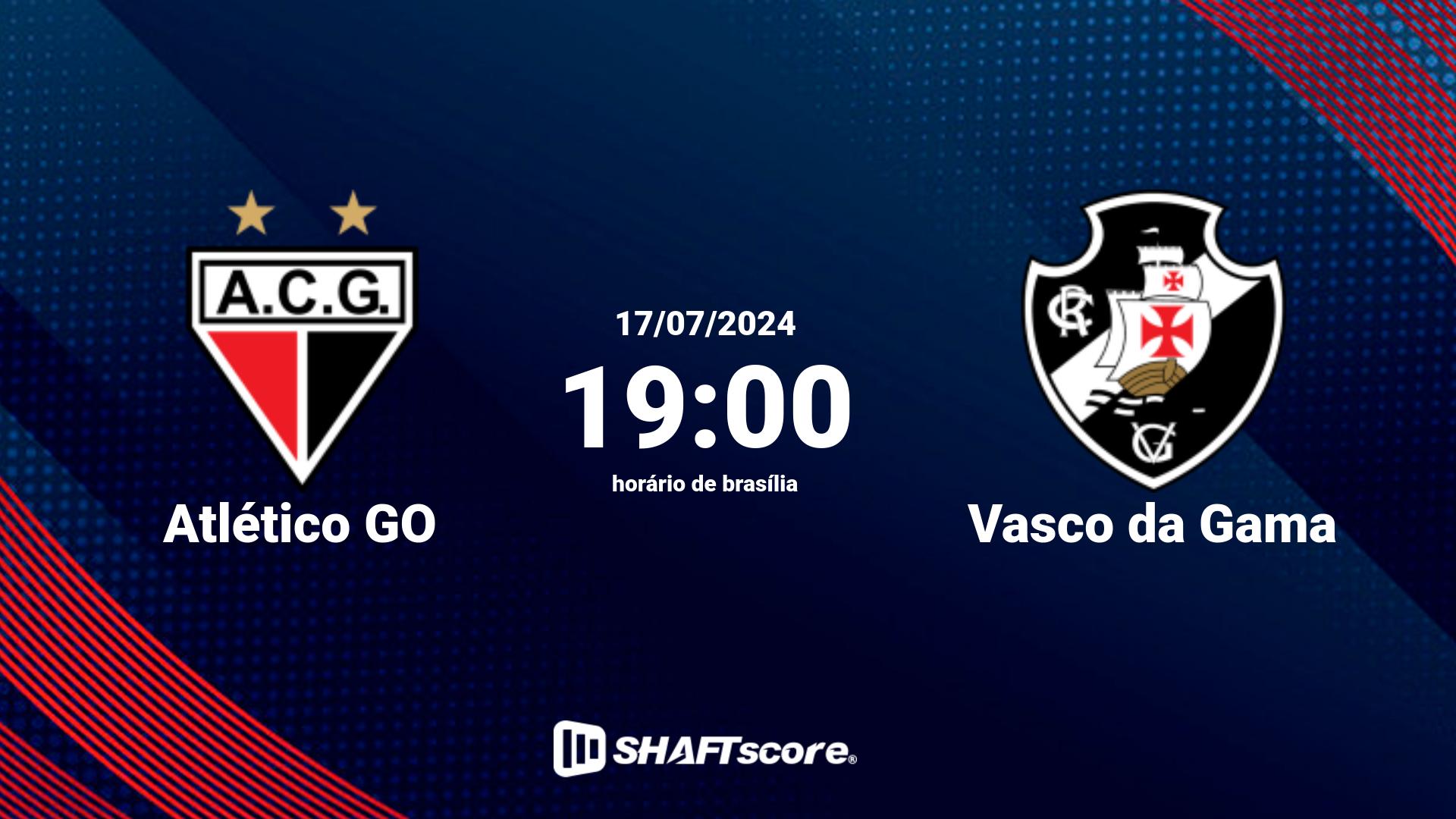 Estatísticas do jogo Atlético GO vs Vasco da Gama 17.07 19:00