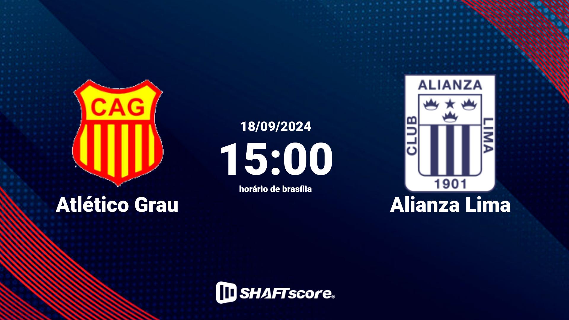 Estatísticas do jogo Atlético Grau vs Alianza Lima 18.09 15:00