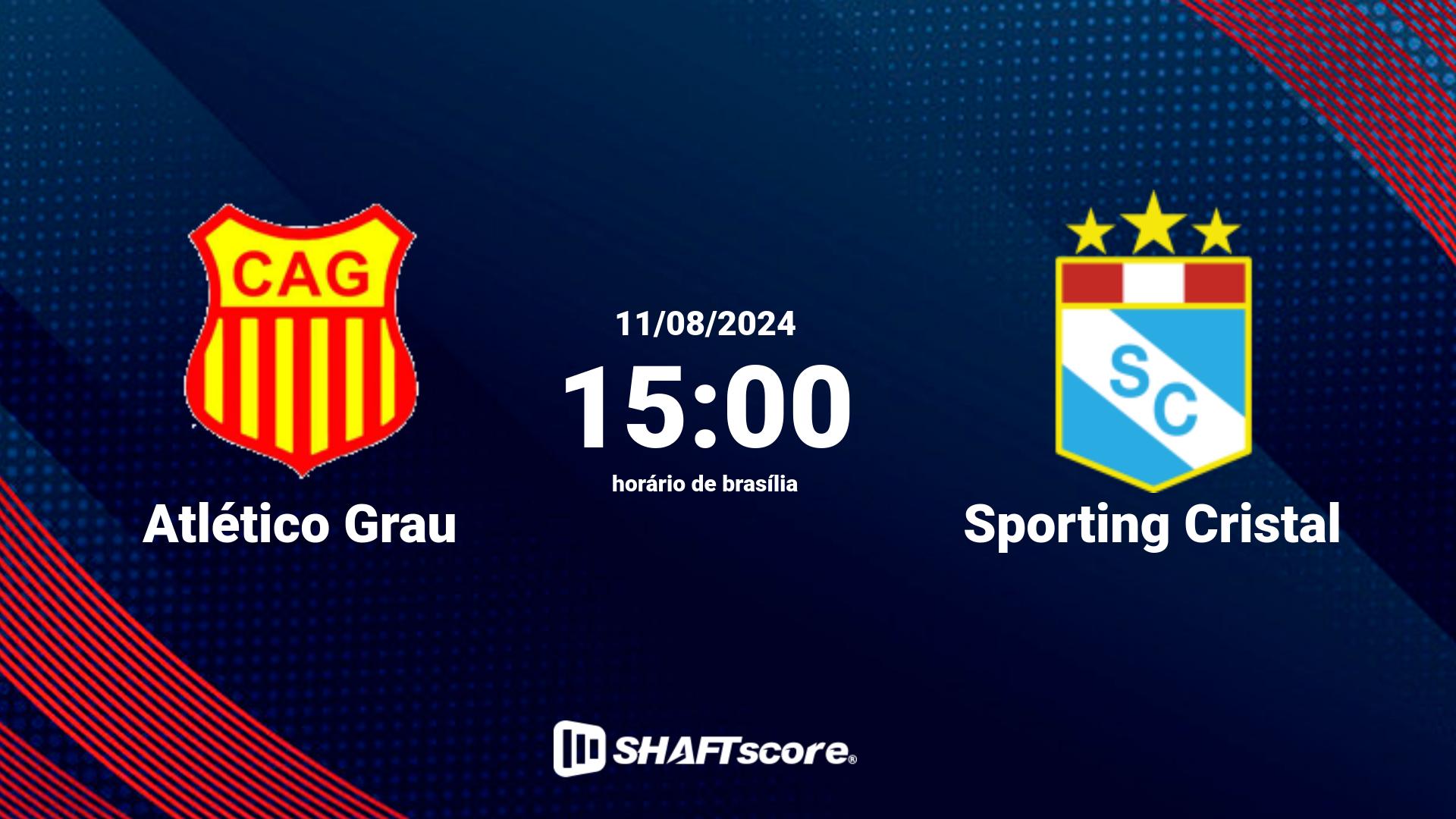 Estatísticas do jogo Atlético Grau vs Sporting Cristal 11.08 15:00