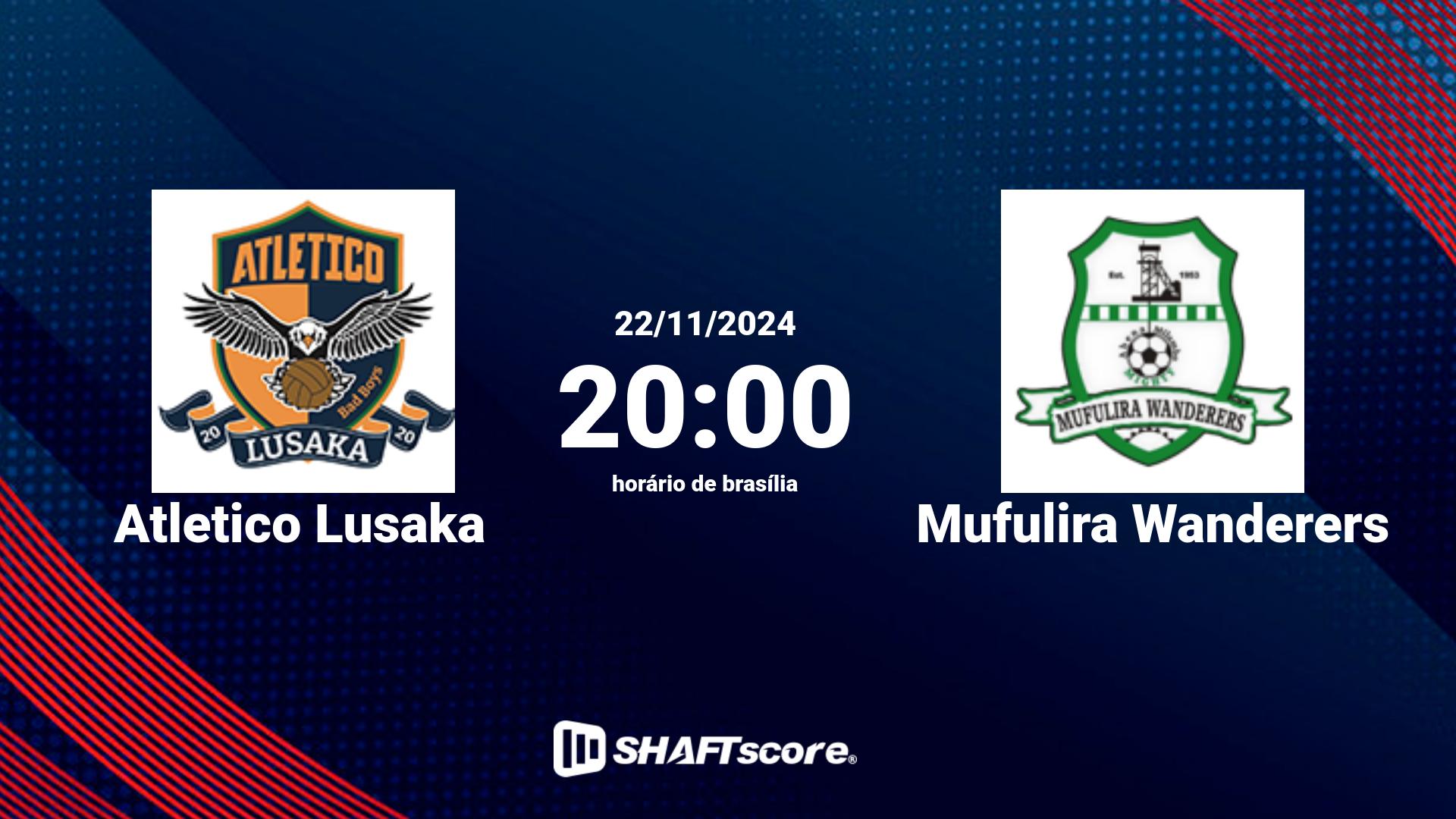 Estatísticas do jogo Atletico Lusaka vs Mufulira Wanderers 22.11 20:00