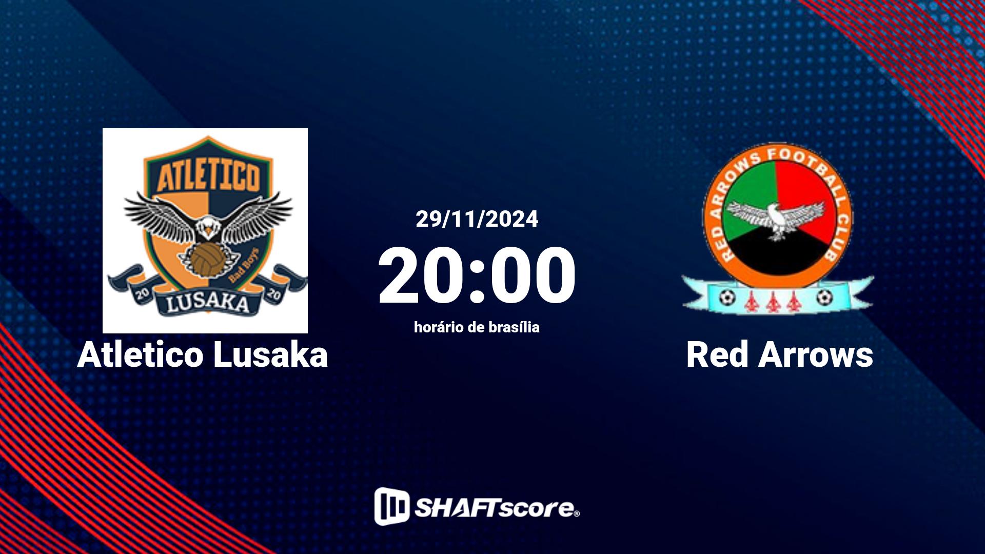 Estatísticas do jogo Atletico Lusaka vs Red Arrows 29.11 20:00