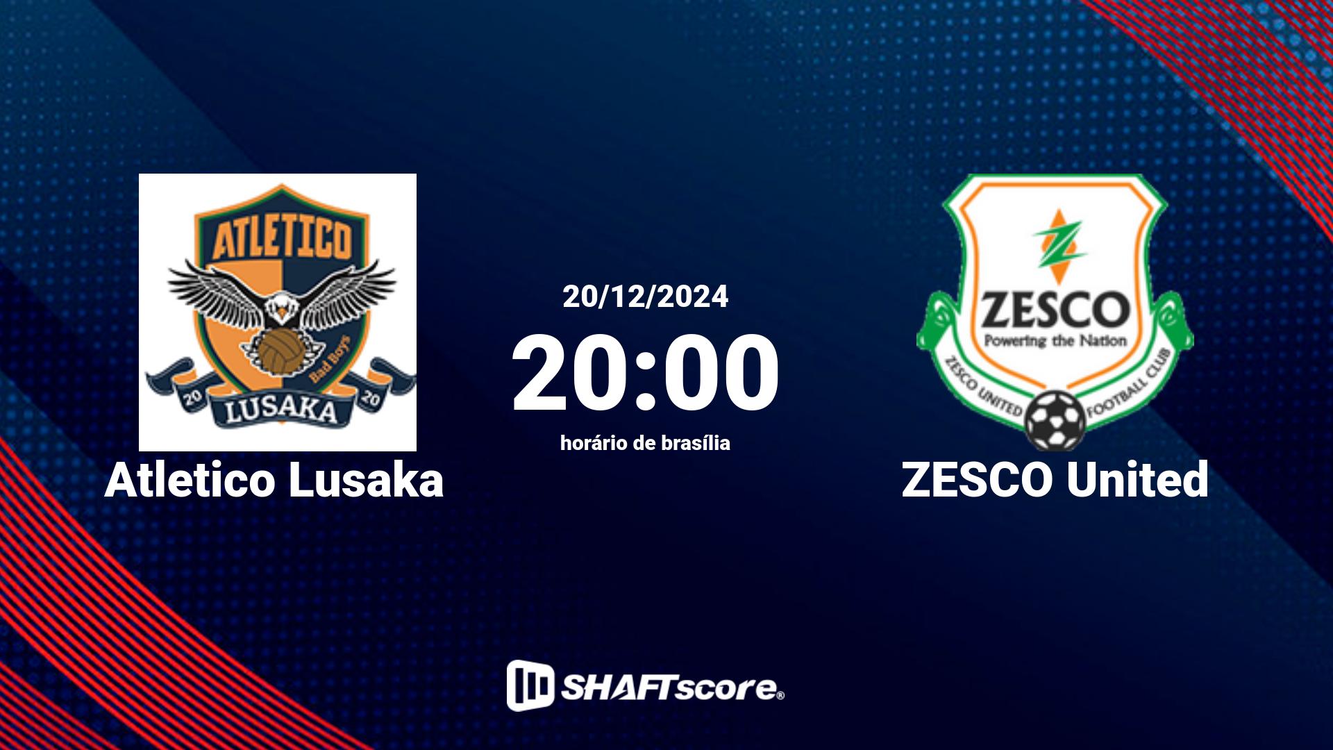 Estatísticas do jogo Atletico Lusaka vs ZESCO United 20.12 20:00