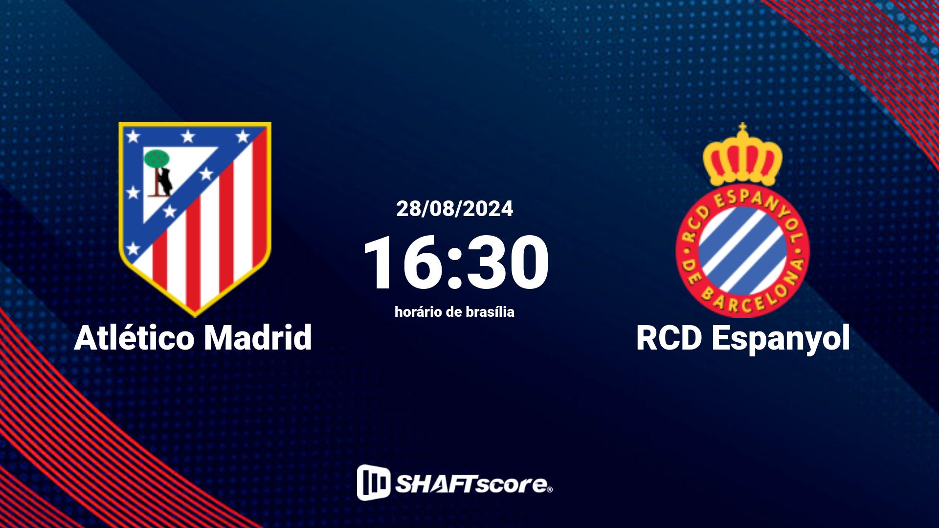 Estatísticas do jogo Atlético Madrid vs RCD Espanyol 28.08 16:30