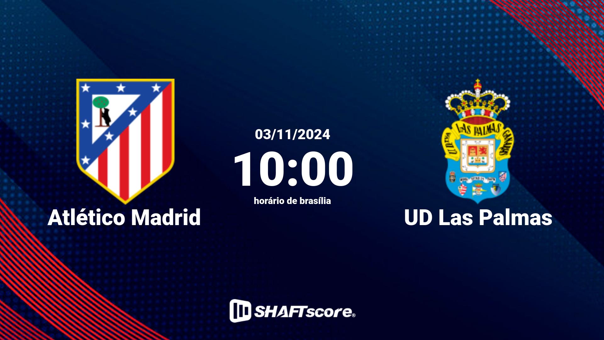 Estatísticas do jogo Atlético Madrid vs UD Las Palmas 03.11 10:00