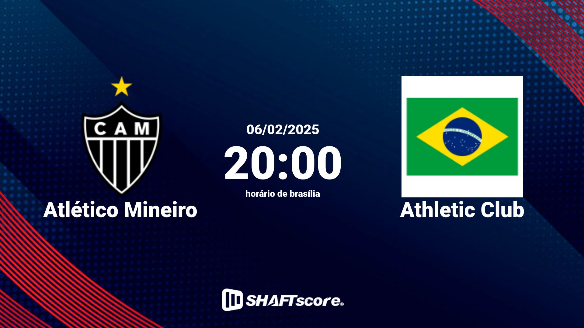 Estatísticas do jogo Atlético Mineiro vs Athletic Club 06.02 20:00