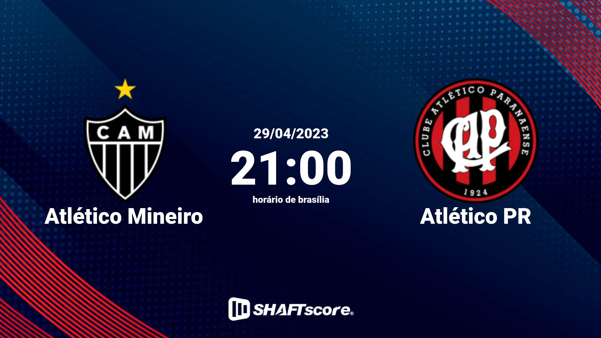 Estatísticas do jogo Atlético Mineiro vs Atlético PR 29.04 21:00