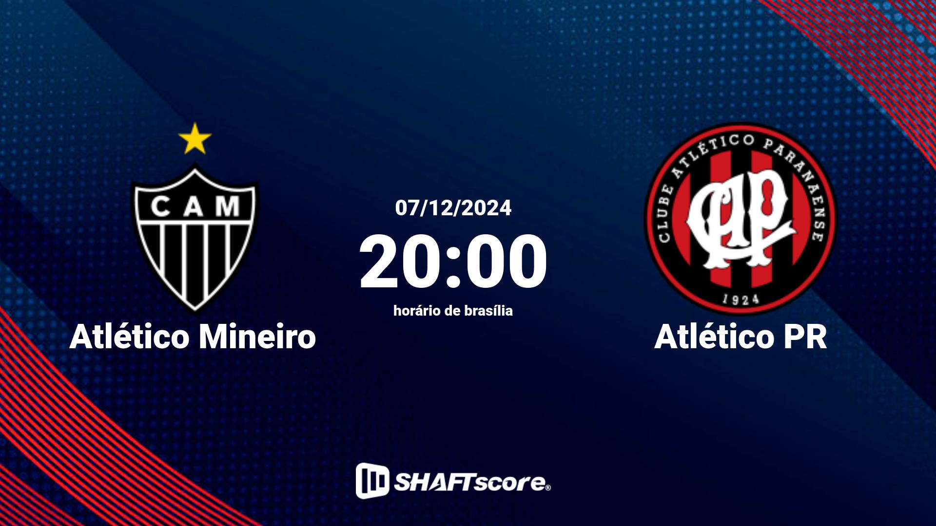 Estatísticas do jogo Atlético Mineiro vs Atlético PR 07.12 20:00