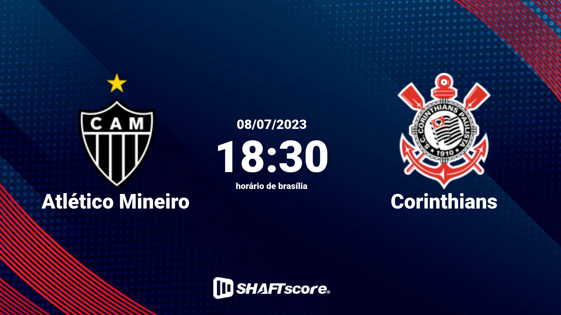 Estatísticas do jogo Atlético Mineiro vs Corinthians 08.07 18:30