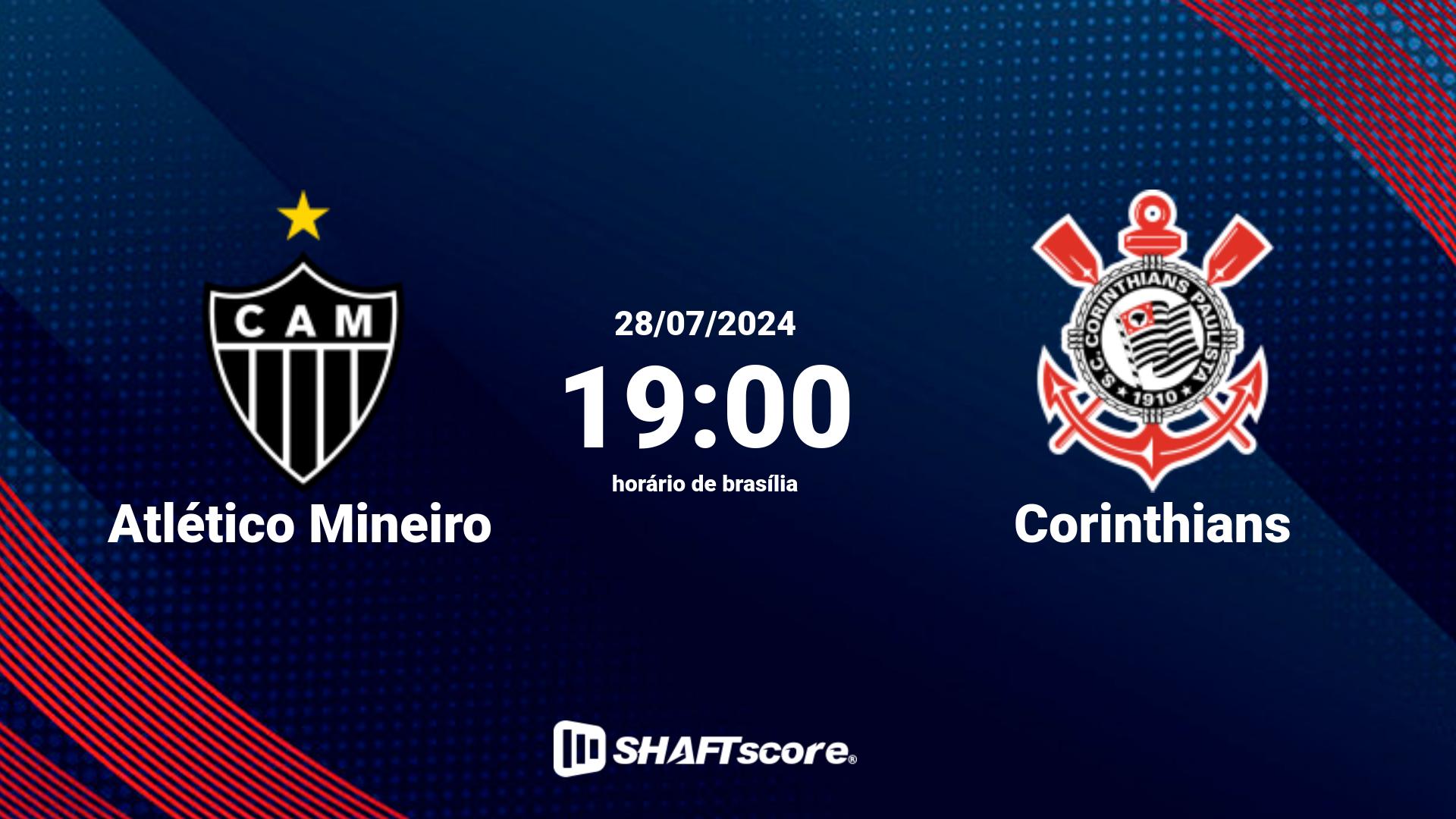 Estatísticas do jogo Atlético Mineiro vs Corinthians 28.07 19:00