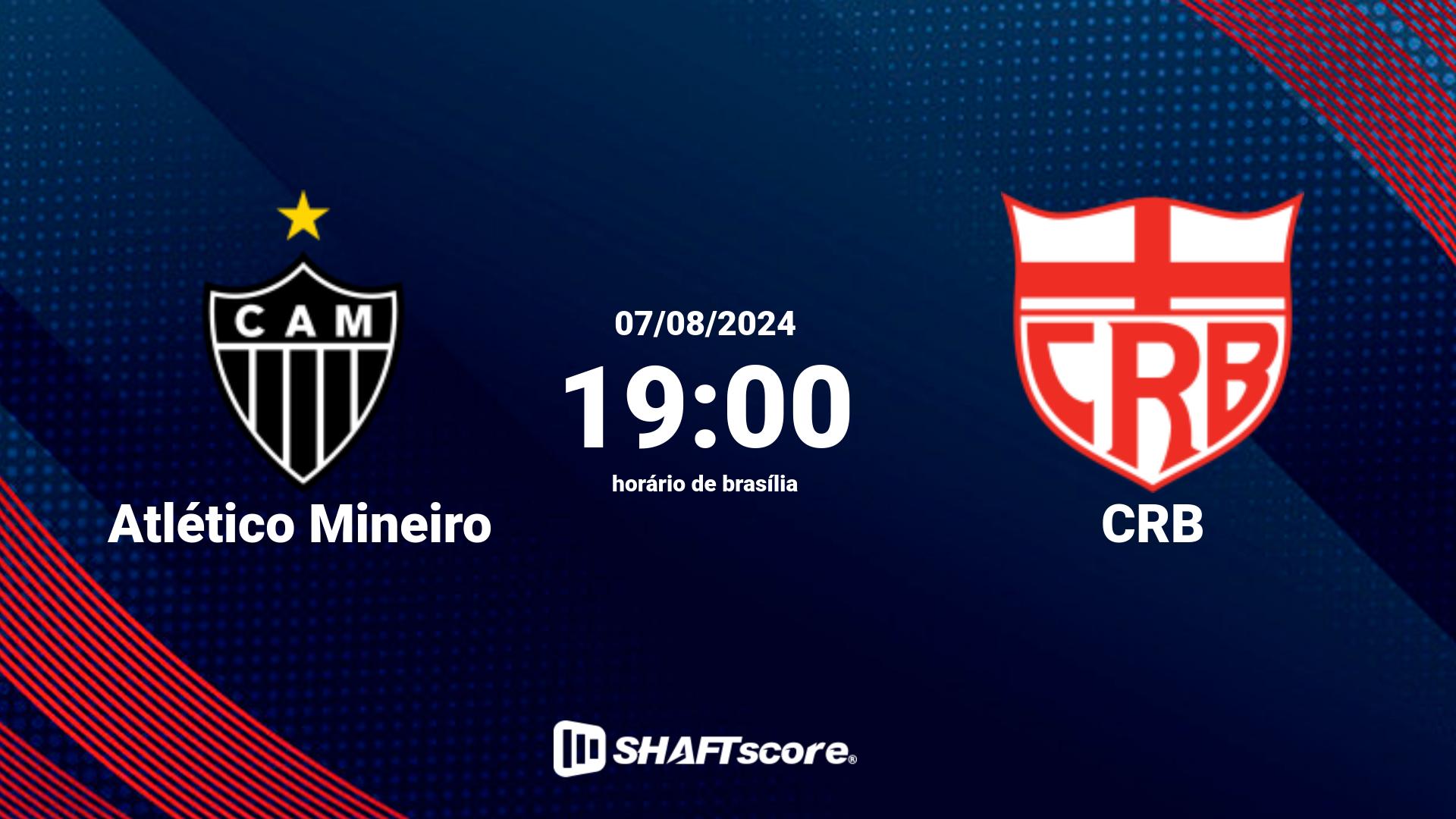 Estatísticas do jogo Atlético Mineiro vs CRB 07.08 19:00