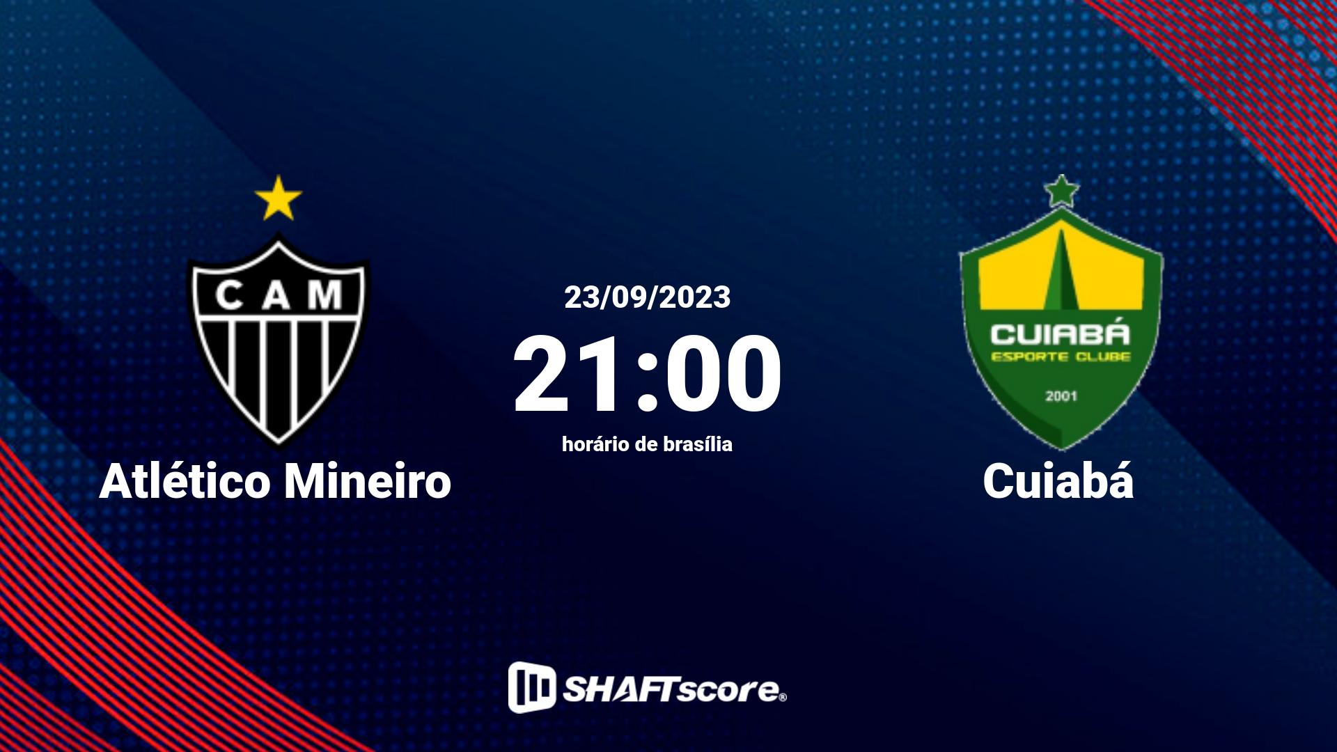 Estatísticas do jogo Atlético Mineiro vs Cuiabá 23.09 21:00