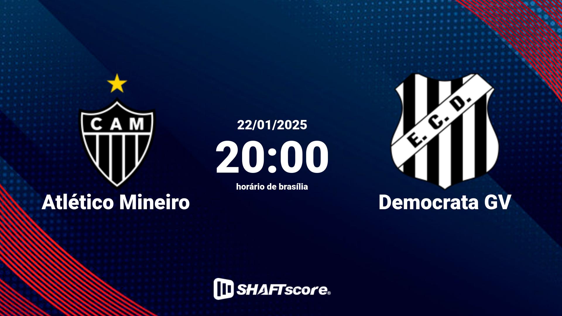 Estatísticas do jogo Atlético Mineiro vs Democrata GV 22.01 20:00