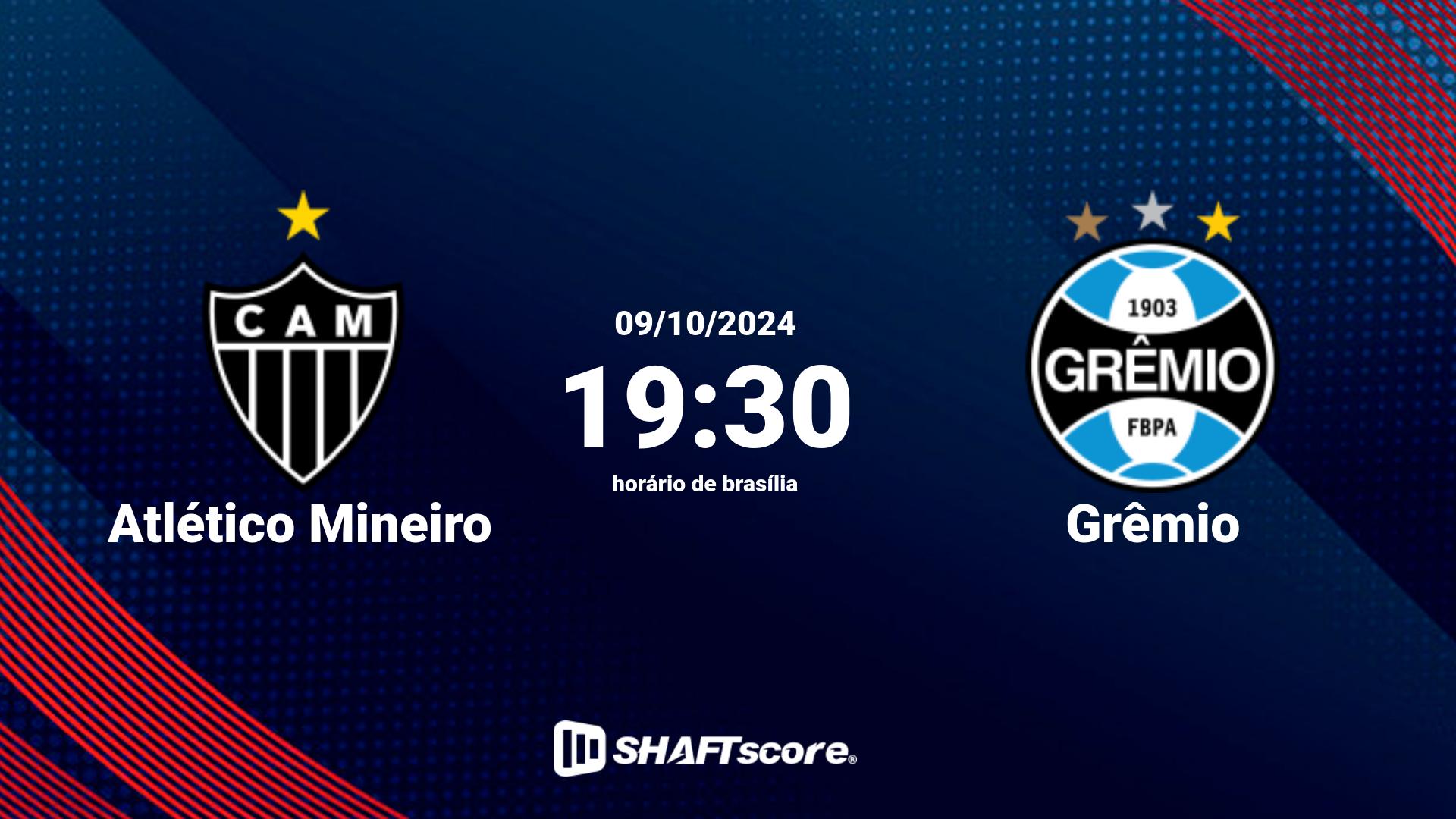 Estatísticas do jogo Atlético Mineiro vs Grêmio 09.10 19:30