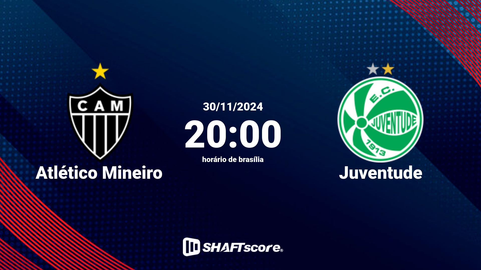 Estatísticas do jogo Atlético Mineiro vs Juventude 30.11 20:00