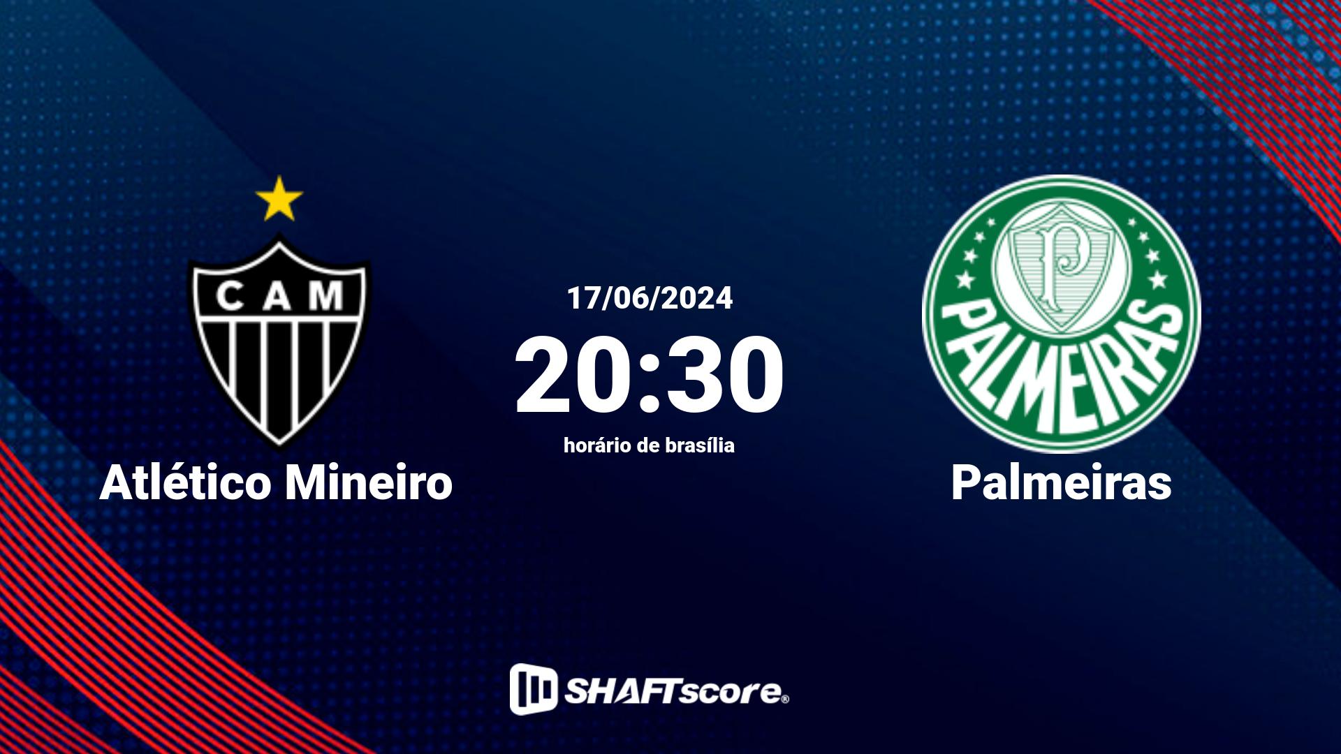 Estatísticas do jogo Atlético Mineiro vs Palmeiras 17.06 20:30