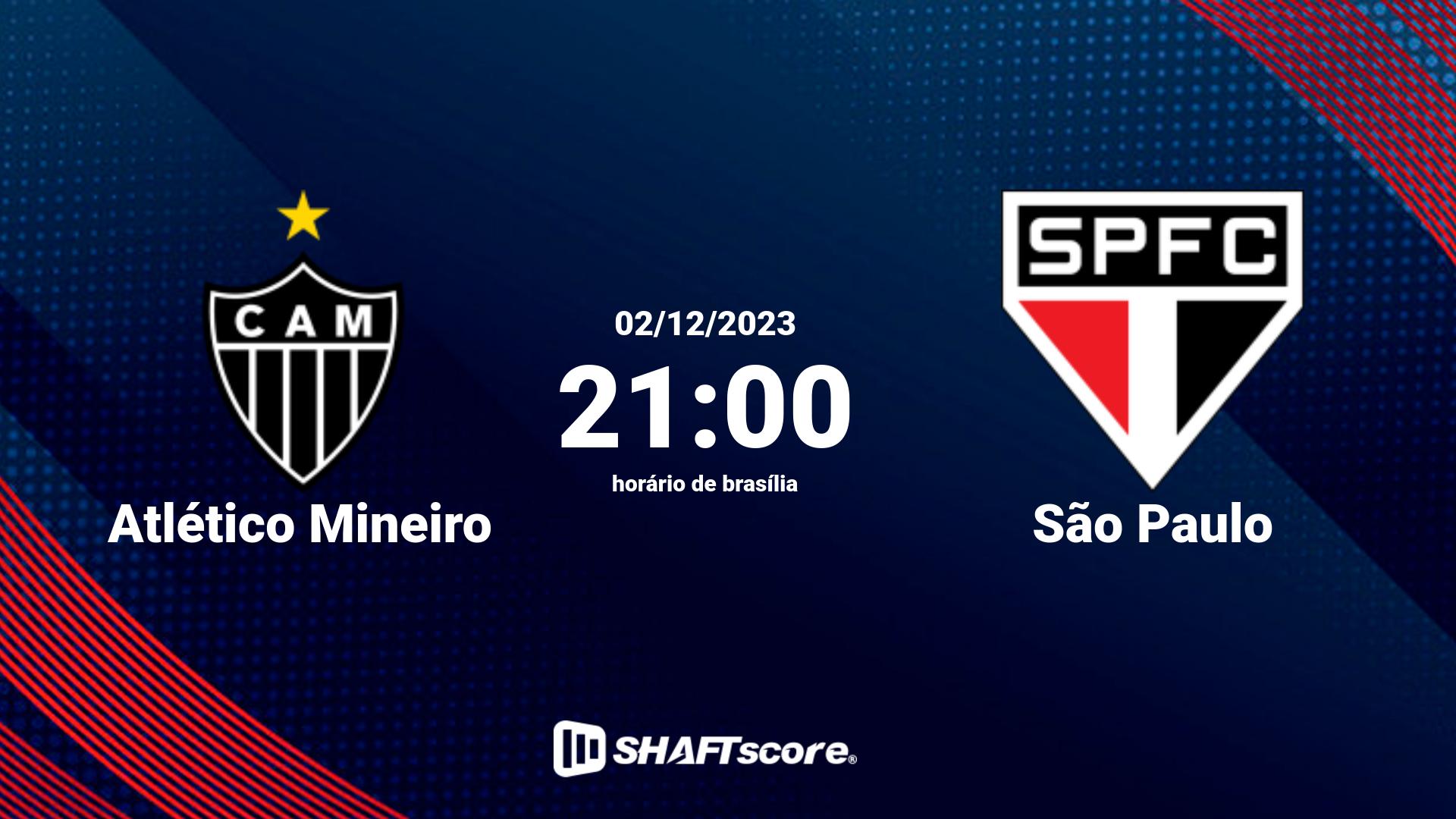 Estatísticas do jogo Atlético Mineiro vs São Paulo 02.12 21:00