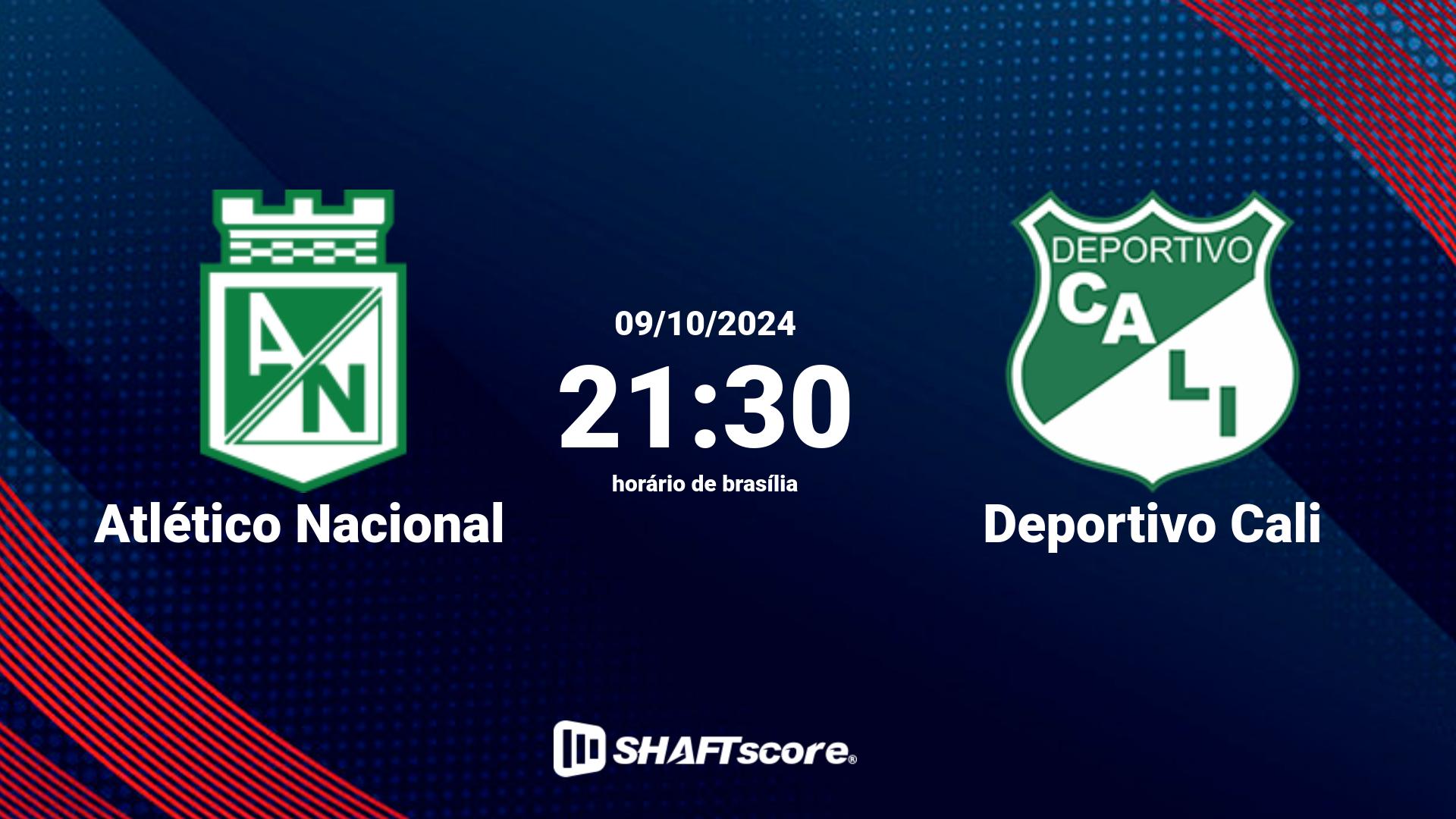 Estatísticas do jogo Atlético Nacional vs Deportivo Cali 09.10 21:30