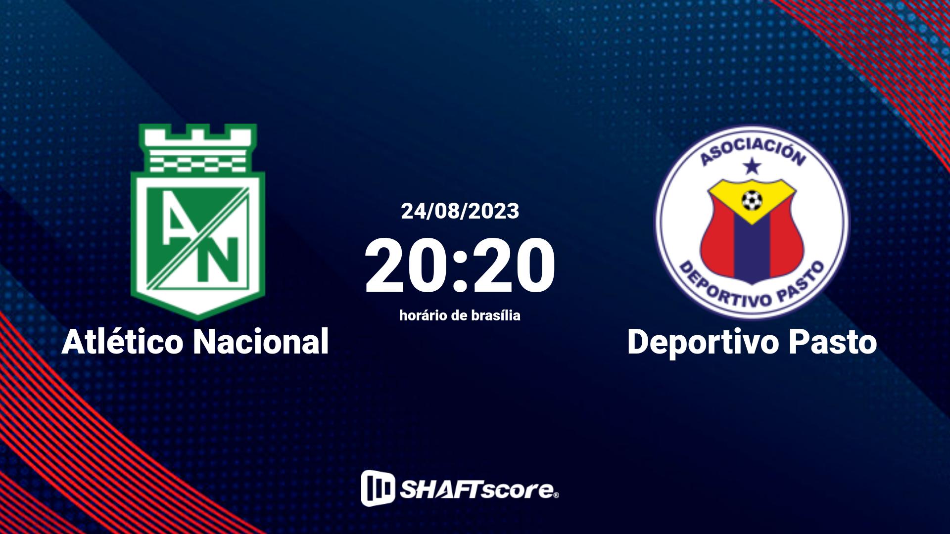 Estatísticas do jogo Atlético Nacional vs Deportivo Pasto 24.08 20:20