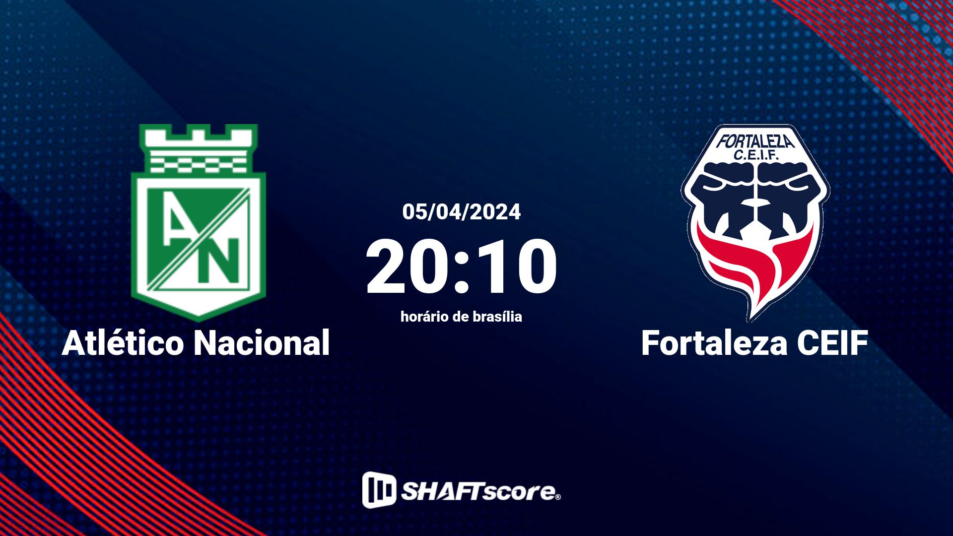 Estatísticas do jogo Atlético Nacional vs Fortaleza CEIF 05.04 20:10