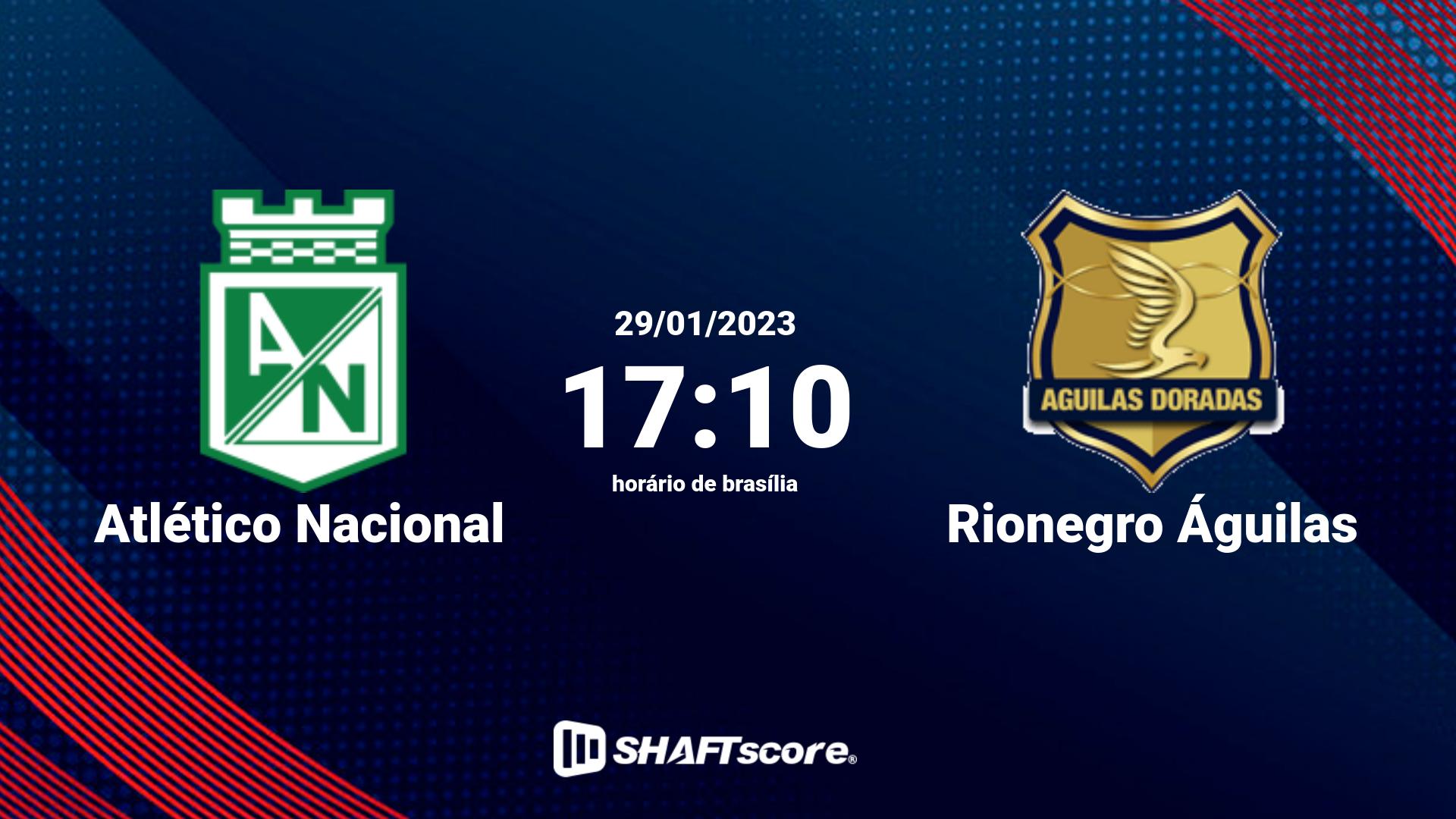 Estatísticas do jogo Atlético Nacional vs Rionegro Águilas 29.01 17:10