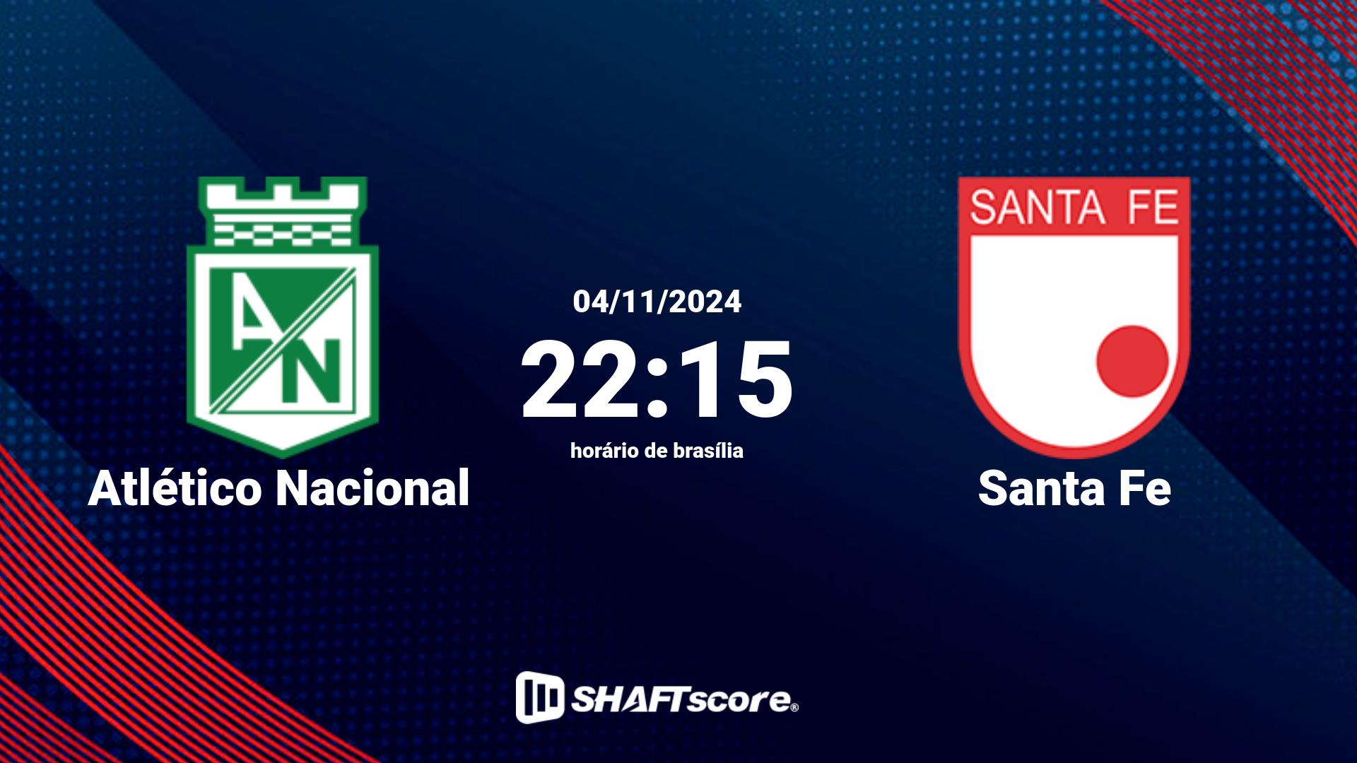 Estatísticas do jogo Atlético Nacional vs Santa Fe 04.11 22:15