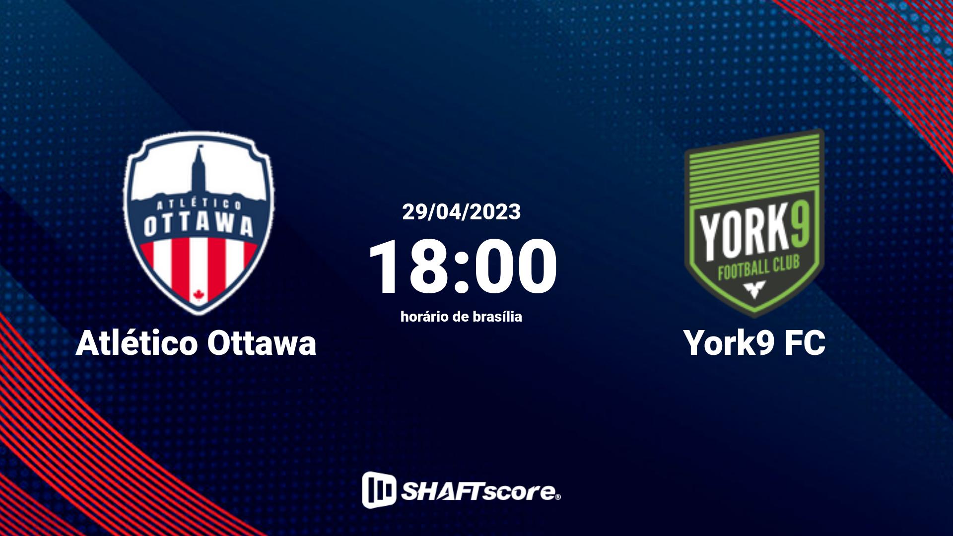 Estatísticas do jogo Atlético Ottawa vs York9 FC 29.04 18:00