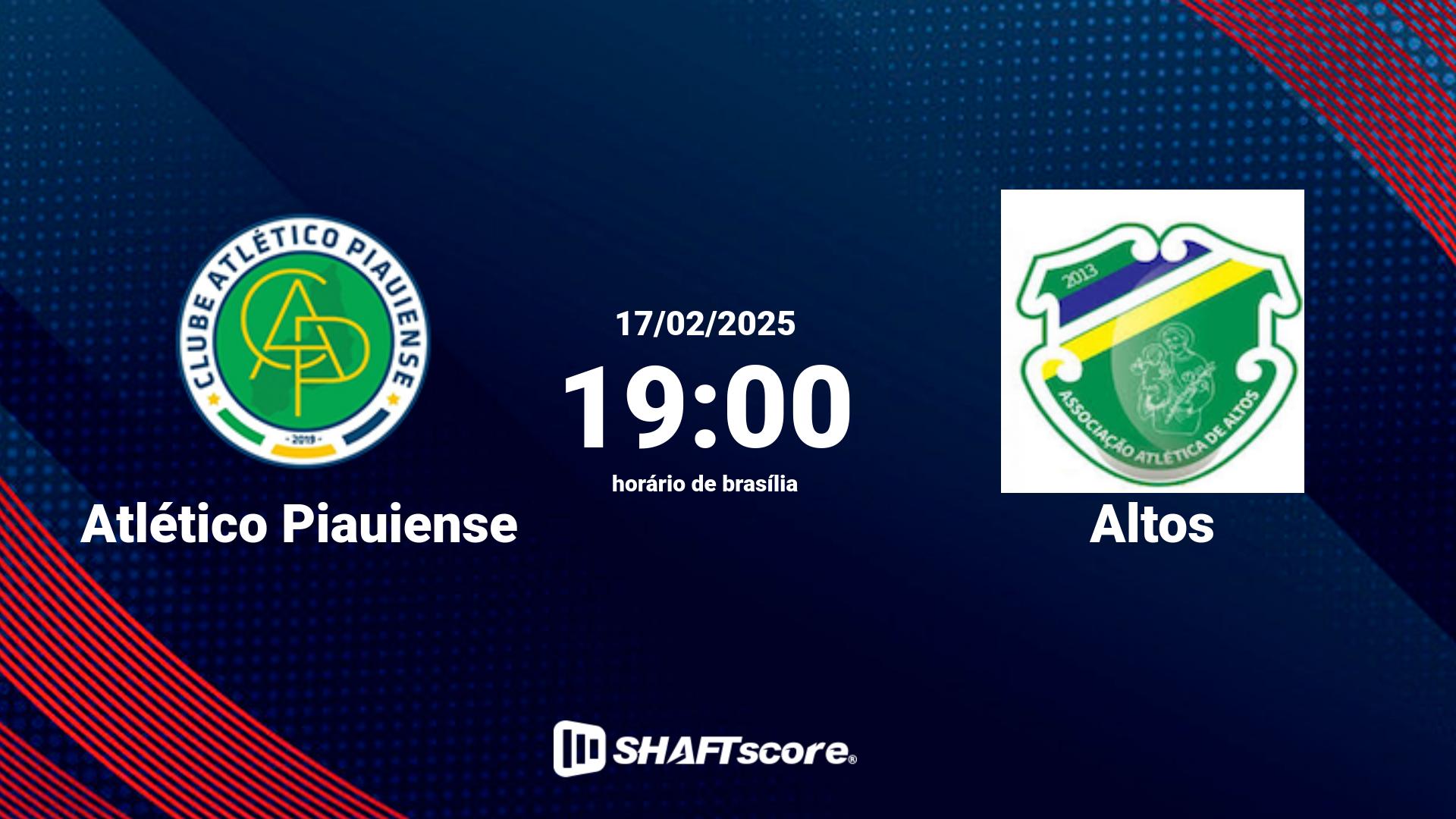 Estatísticas do jogo Atlético Piauiense vs Altos 17.02 19:00