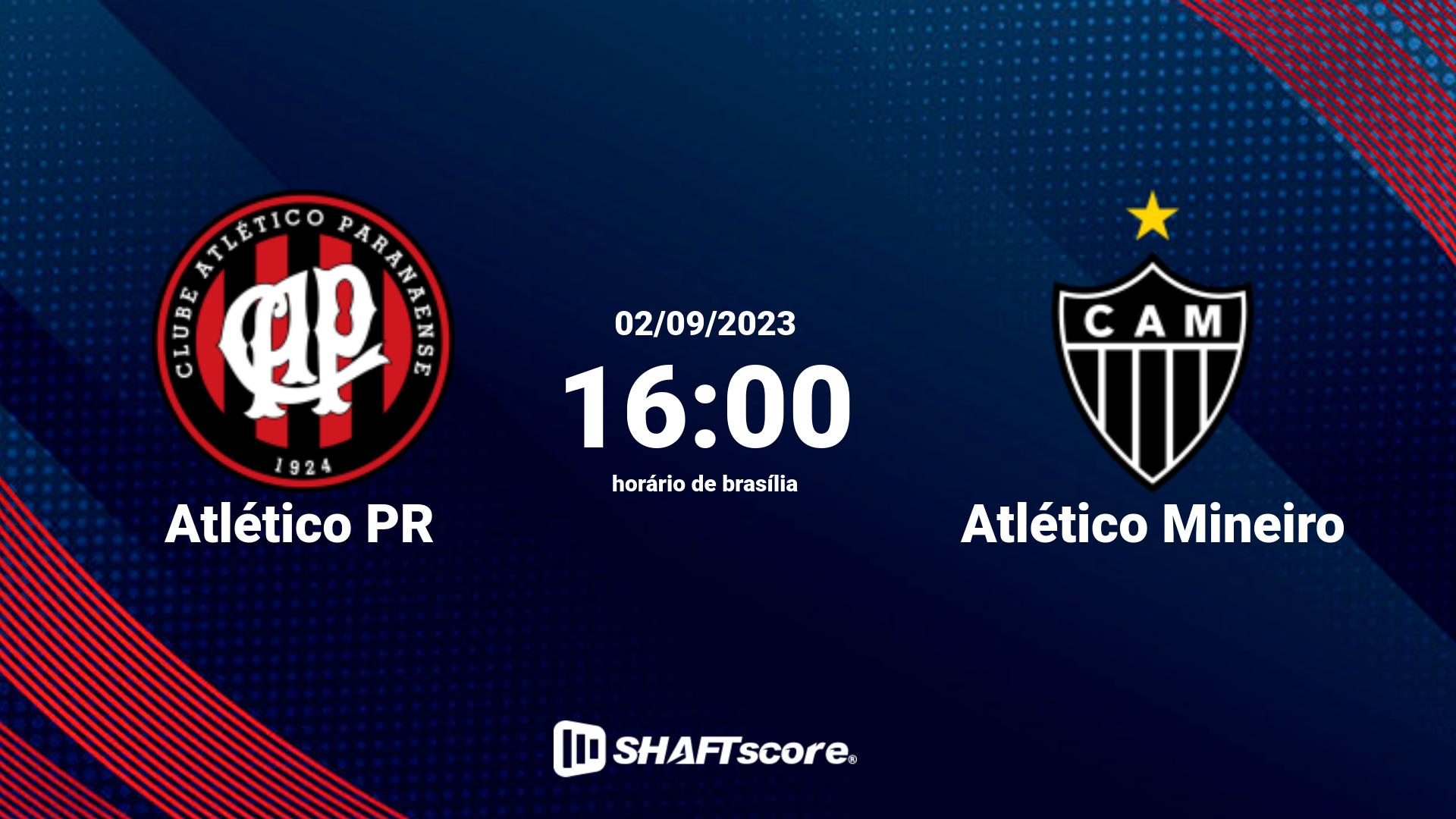 Estatísticas do jogo Atlético PR vs Atlético Mineiro 02.09 16:00