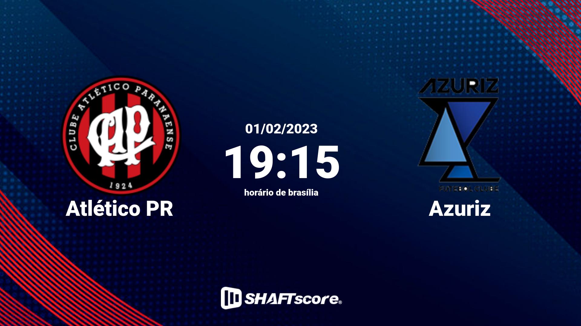 Estatísticas do jogo Atlético PR vs Azuriz 01.02 19:15